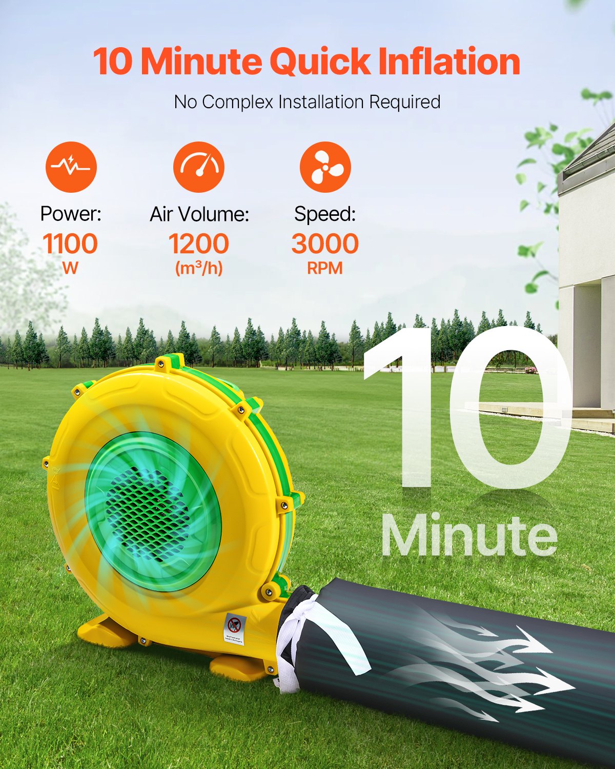 VEVOR Inflatable Nightclub 26.2 x 19.7 x 13.1 Ft Blow up Party Tent with Lights