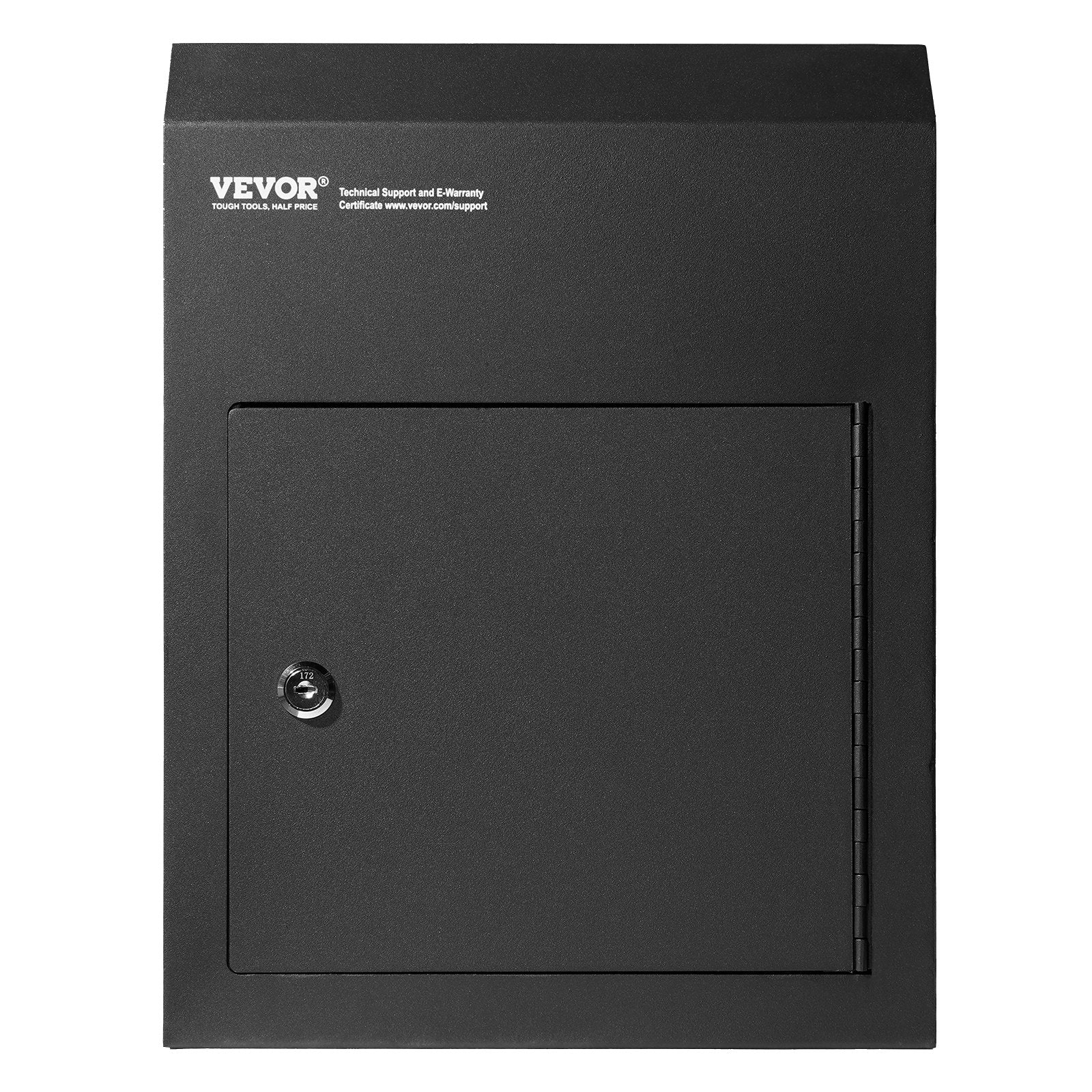 VEVOR Through The Door Key Drop Box 12x6x16" Mailbox with 1.8"12" Key Lock Black