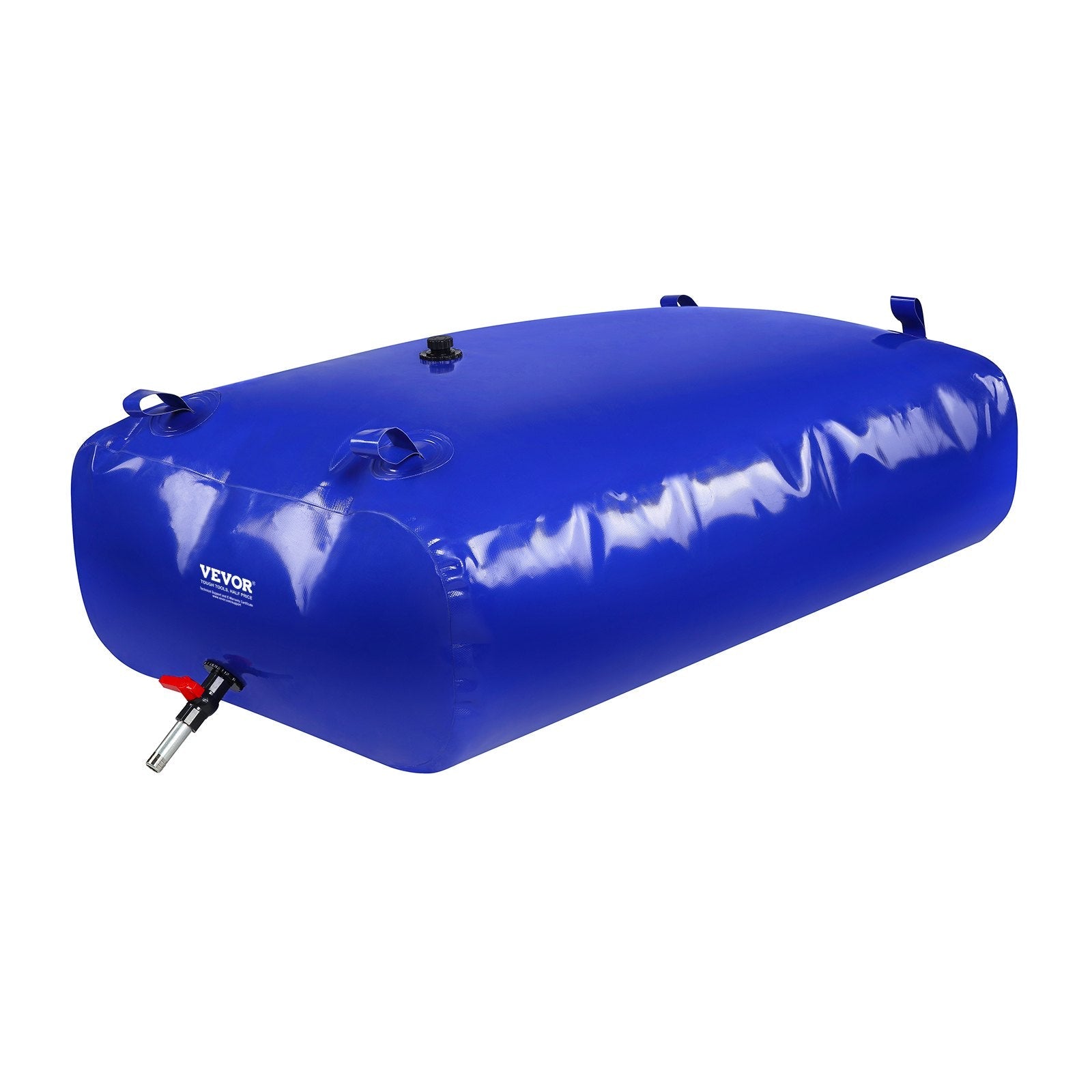 VEVOR 540L/142.7 Gallon Water Storage Bladder, RV Water Tank, 1000D Blue PVC Collapsible Water Storage Containers, Large Capacity Soft Water Bag, Portable Water Bladder, Fire Prevention, Camping, Emer