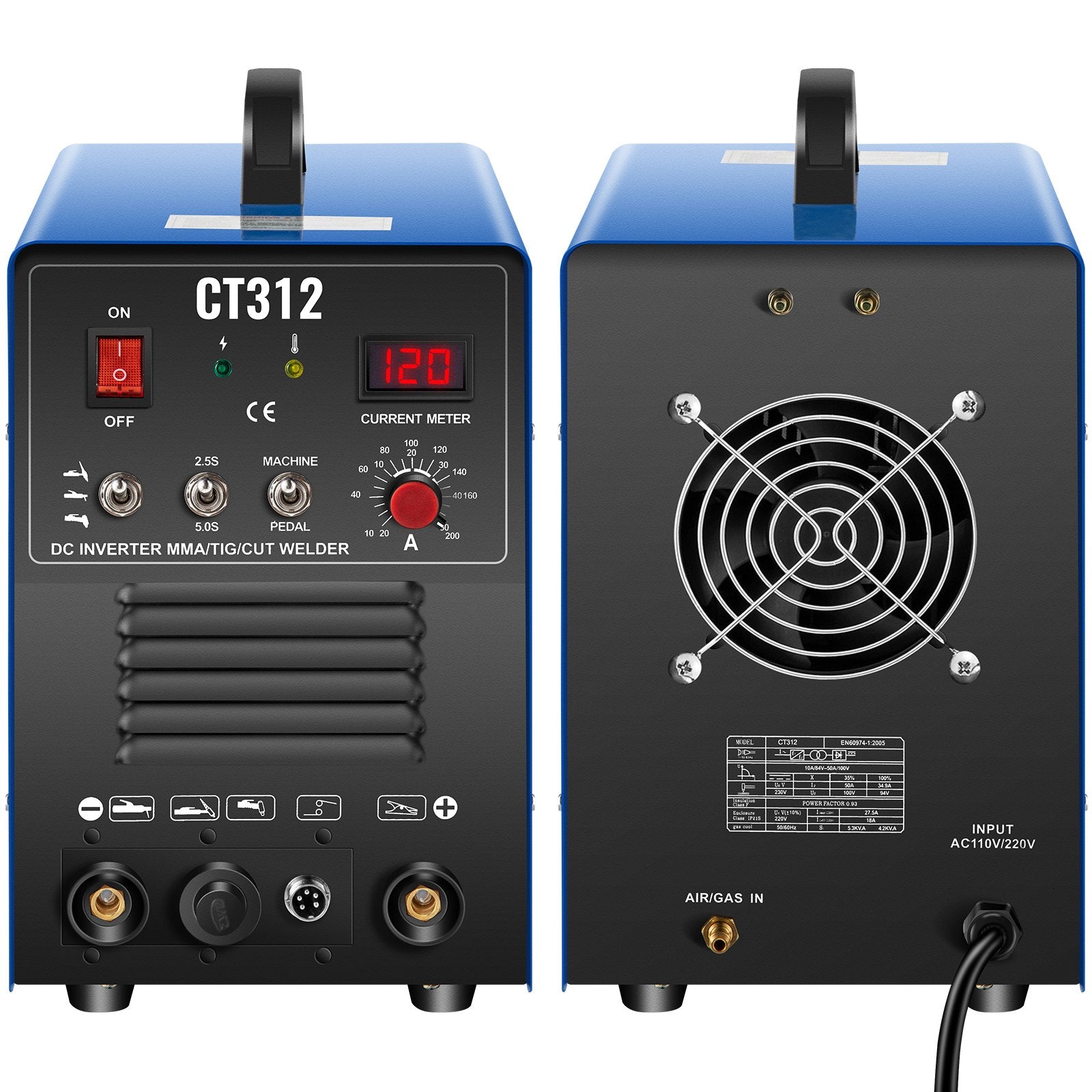 CT312 TIG/MMA Welder + Plasma Cutter 3in1 Welding Machine + Accessories