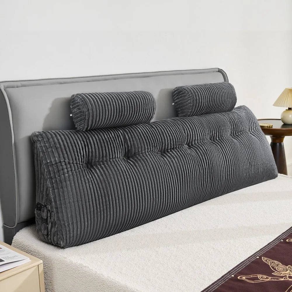 VEVOR Headboard Pillow King Wedge Headboard Pillow with 2 Pockets & Headrests