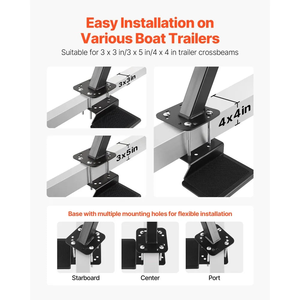 Boat Trailer Steps with Handle – Heavy-Duty 3-Step Marine Ladder