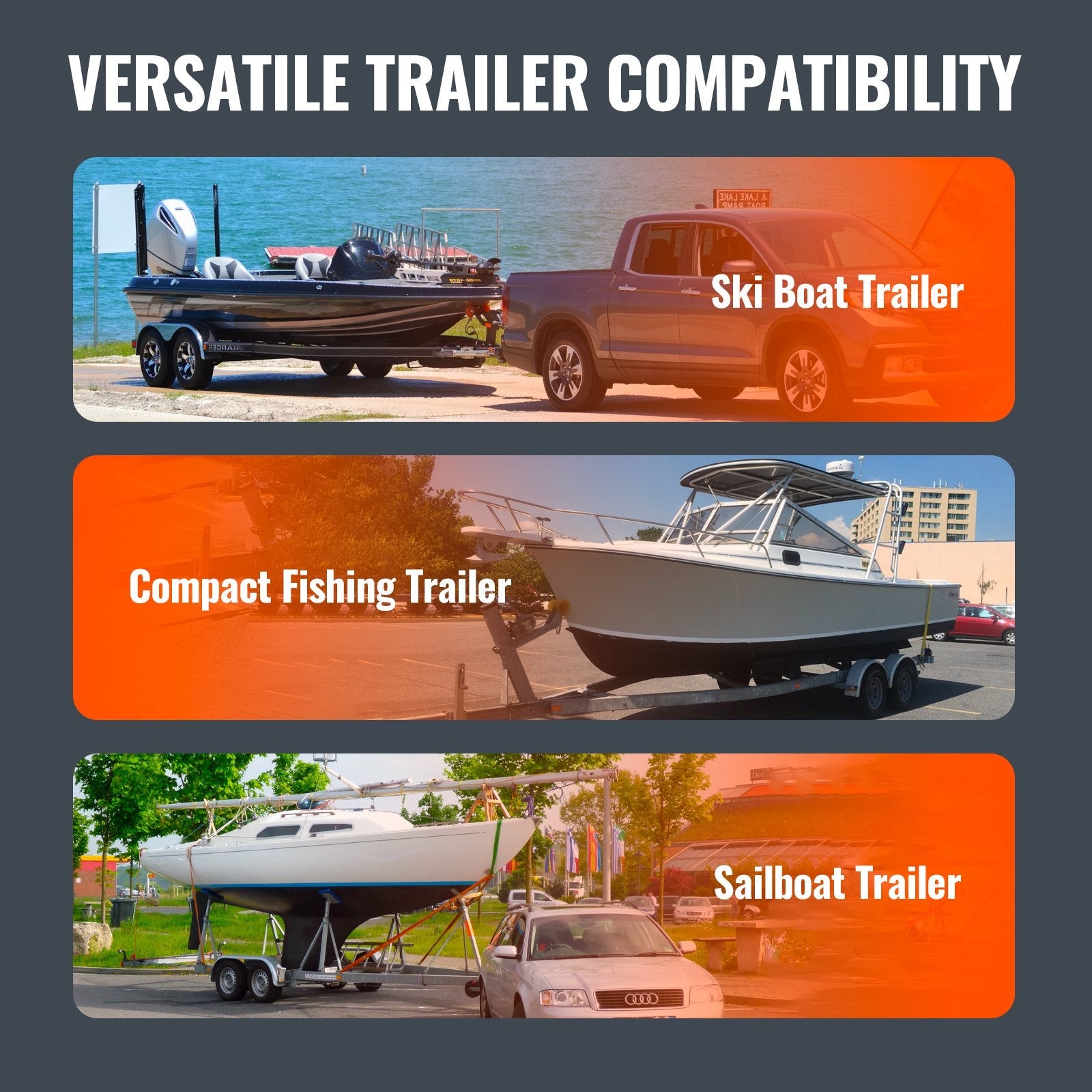VEVOR Boat Trailer Guide, 43” Adjustable Design Trailer Guide Poles, 2PCS Rustproof Galvanized Steel Trailer Guide ons, Trailer Guides with PVC Pipes, for Ski Boat, Fishing Boat or Sailboat Trailer