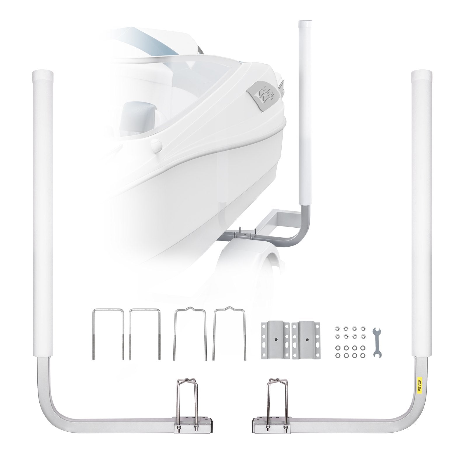 VEVOR Boat Trailer Guide, 60” Adjustable Design Trailer Guide Poles, 2PCS Rustproof Galvanized Steel Trailer Guide ons, Trailer Guides with PVC Pipes, for Ski Boat, Fishing Boat or Sailboat Trailer