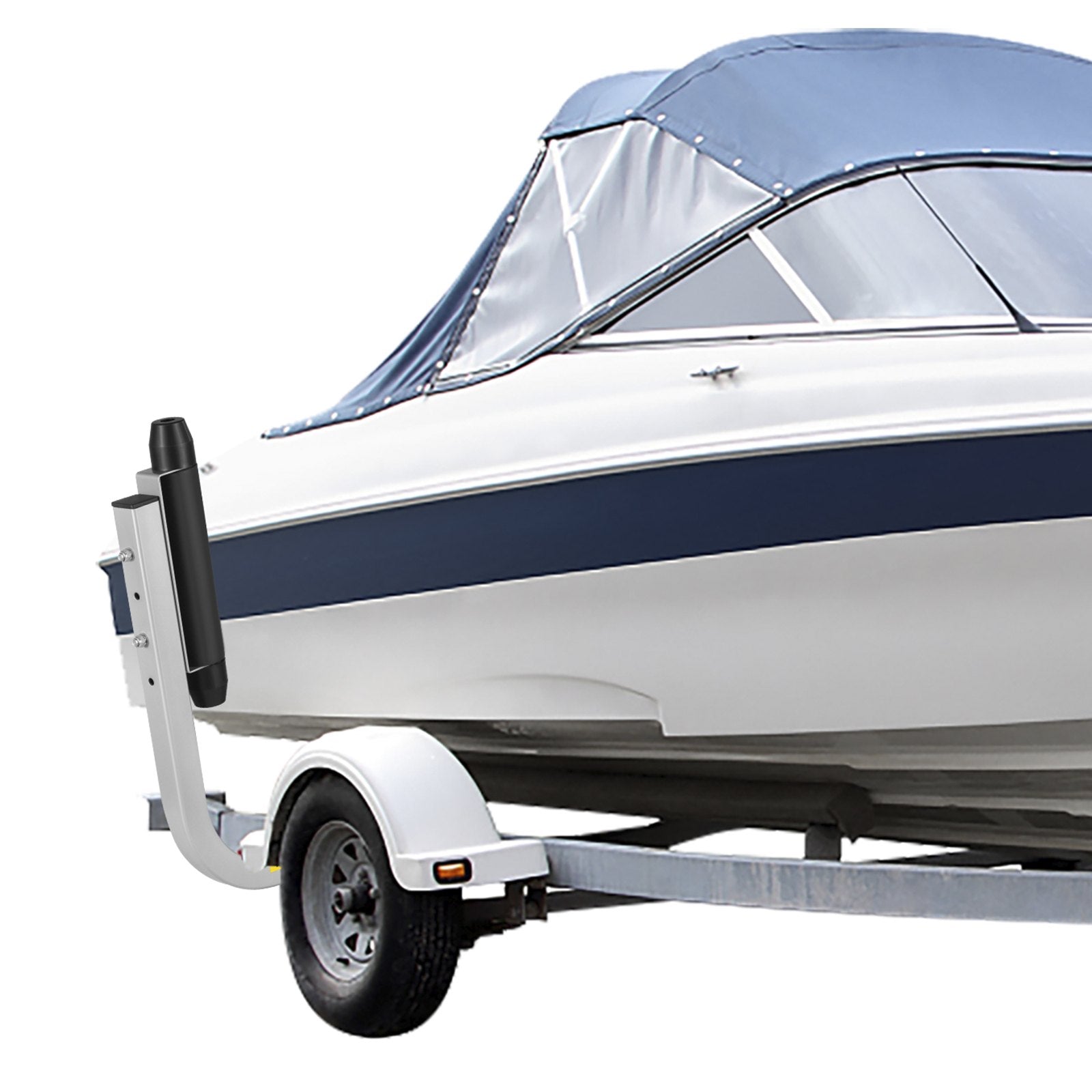 VEVOR Boat Trailer Guide-ons 15.6", 2PCS Trailer Guides with Rubber Rollers, Galvanized Steel Trailer Guide ons, w/ Complete Mounting Accessories, for Ski Boat, Fishing Boat or Sailboat Trailer