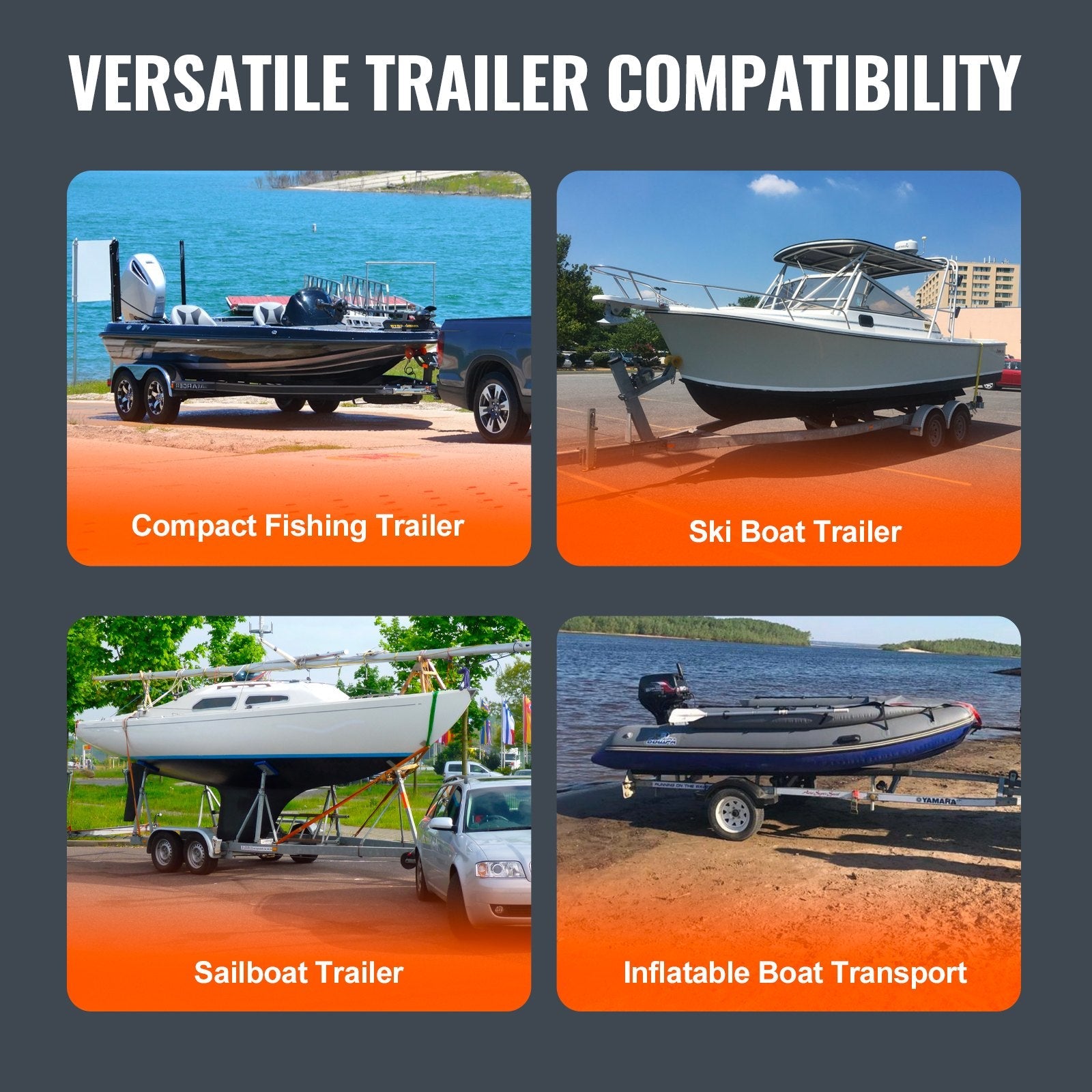 VEVOR Boat Trailer Guide, 27.6” Adjustable Design Short Bunk Guide-Ons, 2PCS Rustproof Galvanized Steel Trailer Guide Poles, Heavy Duty Roller Guide Design, for Ski Boat, Fishing Boat or Sailboat Trai