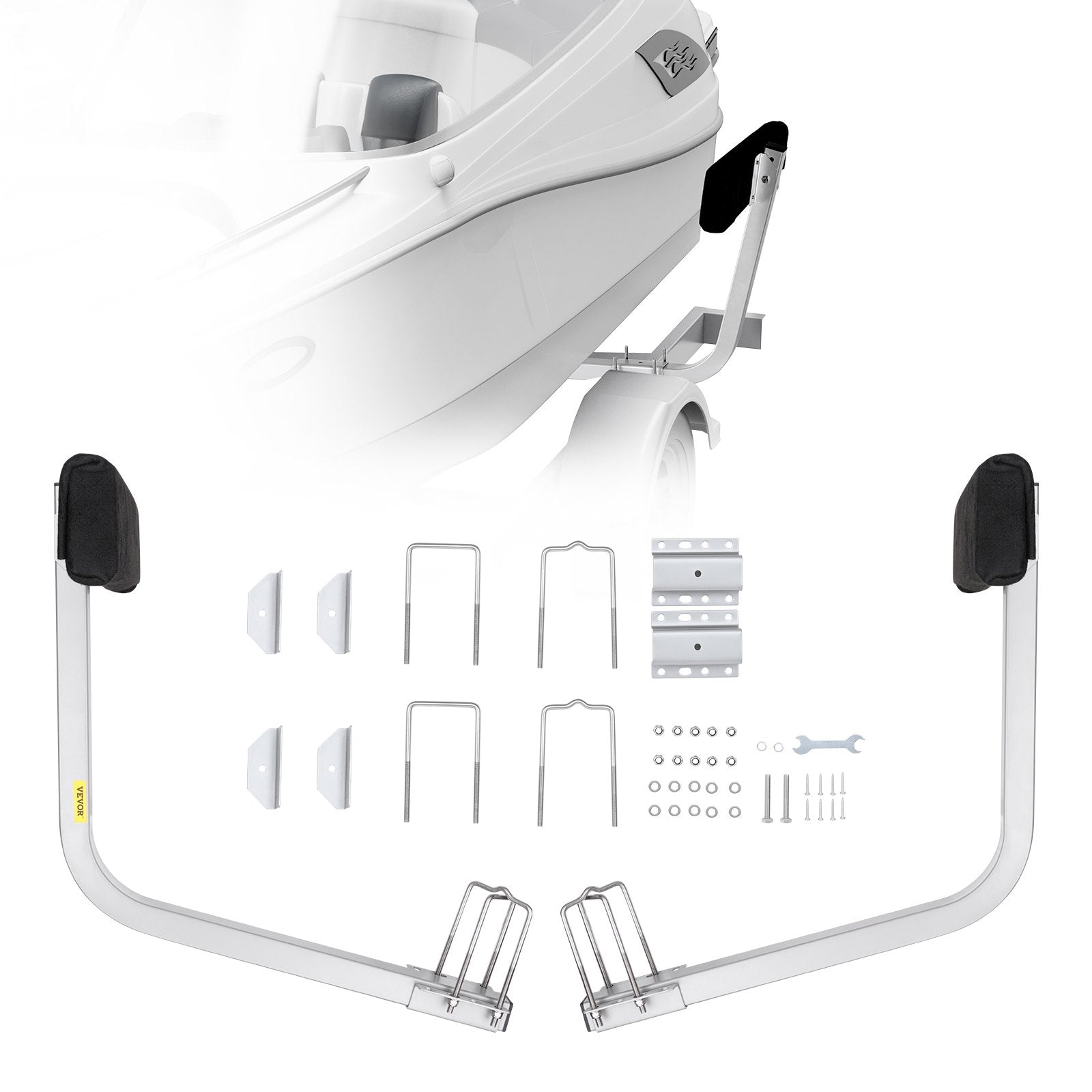 VEVOR Boat Trailer Guide, 27.6” Adjustable Design Short Bunk Guide-Ons, 2PCS Rustproof Galvanized Steel Trailer Guide Poles, Heavy Duty Roller Guide Design, for Ski Boat, Fishing Boat or Sailboat Trai