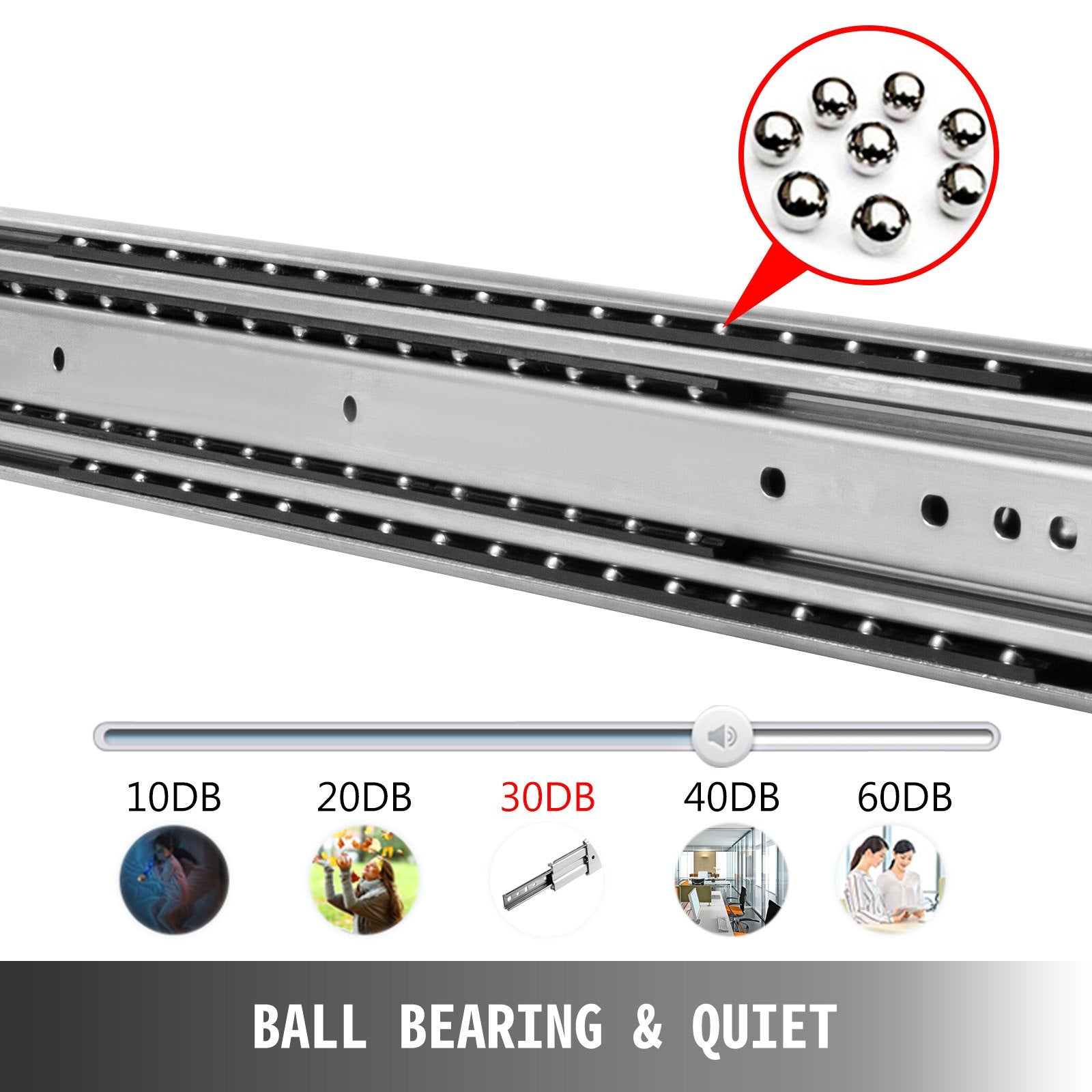 Heavy Duty Drawer Slides 500lbs Ball Bearing Drawer Slides 28inch Long with Lock