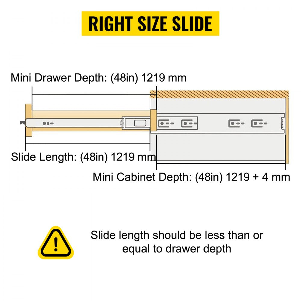 Heavy Duty Drawer Slides 500lbs Ball Bearing Drawer Slides 48inch Long with Lock