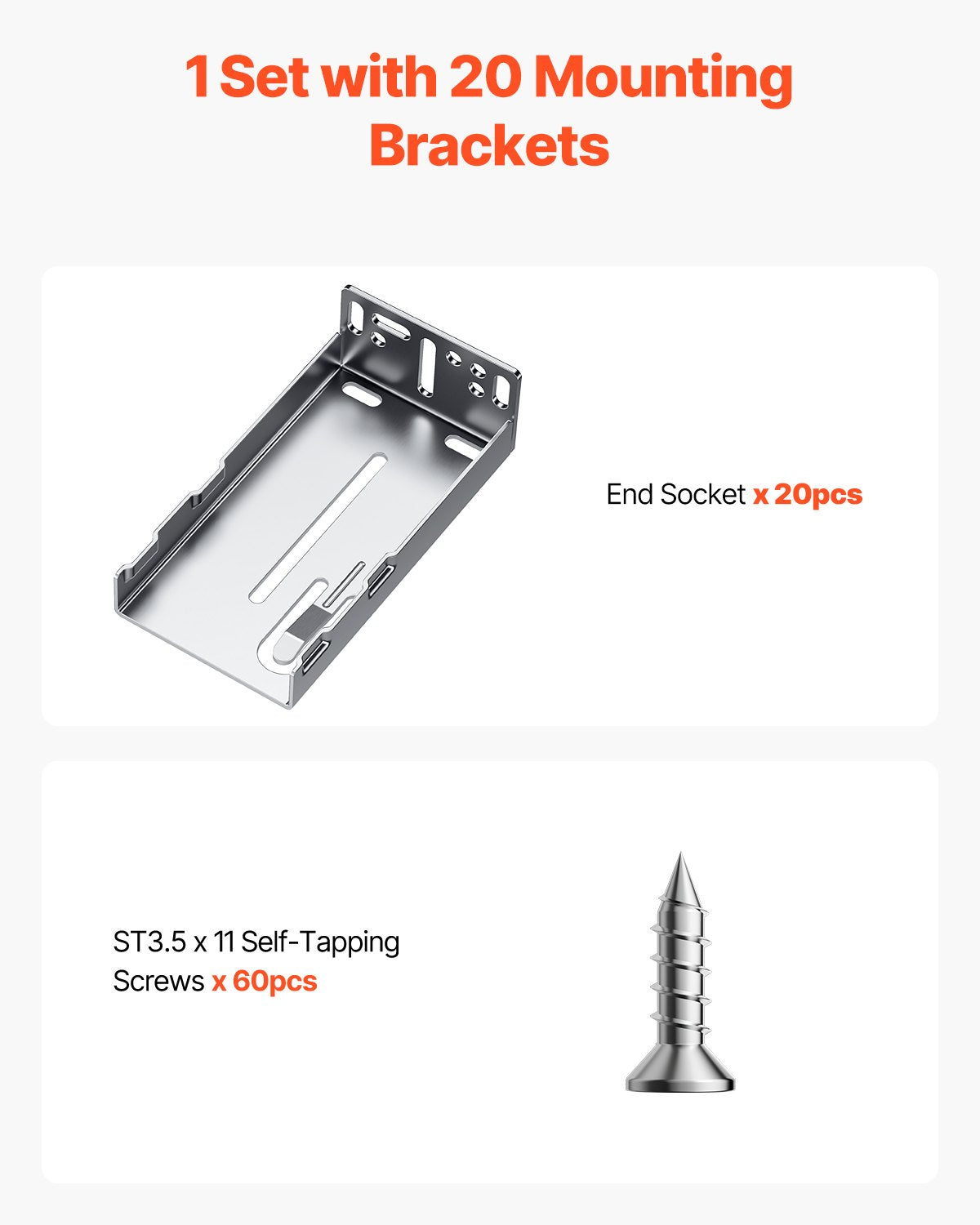 VEVOR Drawer Cabinet Slides Brackets 10 Pairs for 100 LBS Side Mount Rail