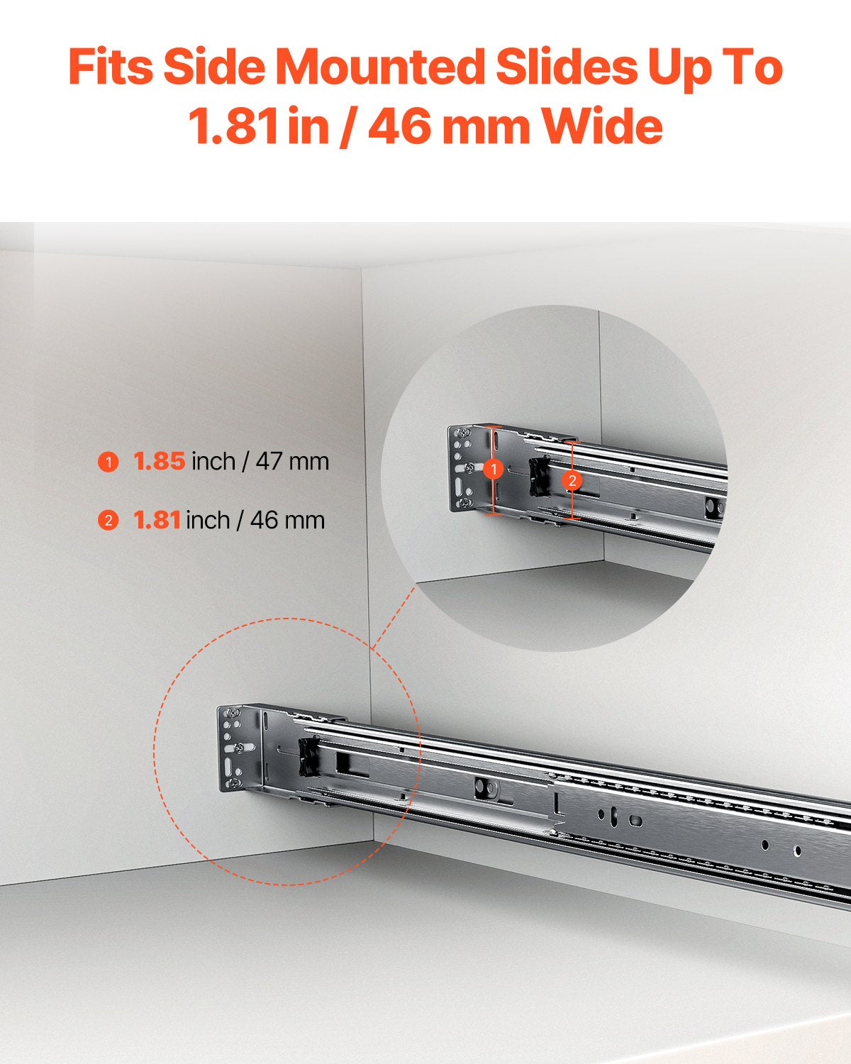 VEVOR Drawer Cabinet Slides Brackets 10 Pairs for 100 LBS Side Mount Rail