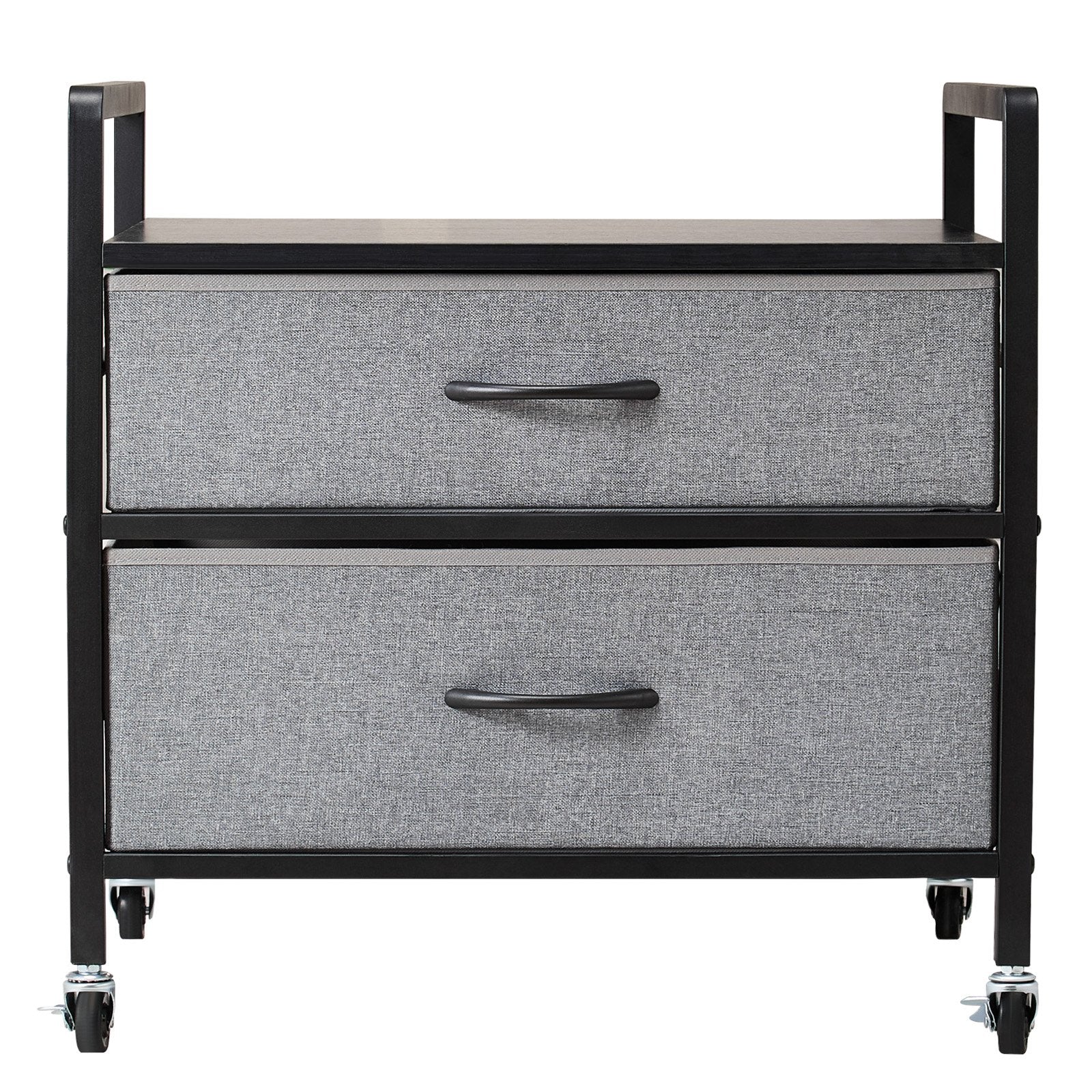 VEVOR Mini Fridge Stand with Storage 176 lbs Gray Mini Fridge Table 2 Drawers