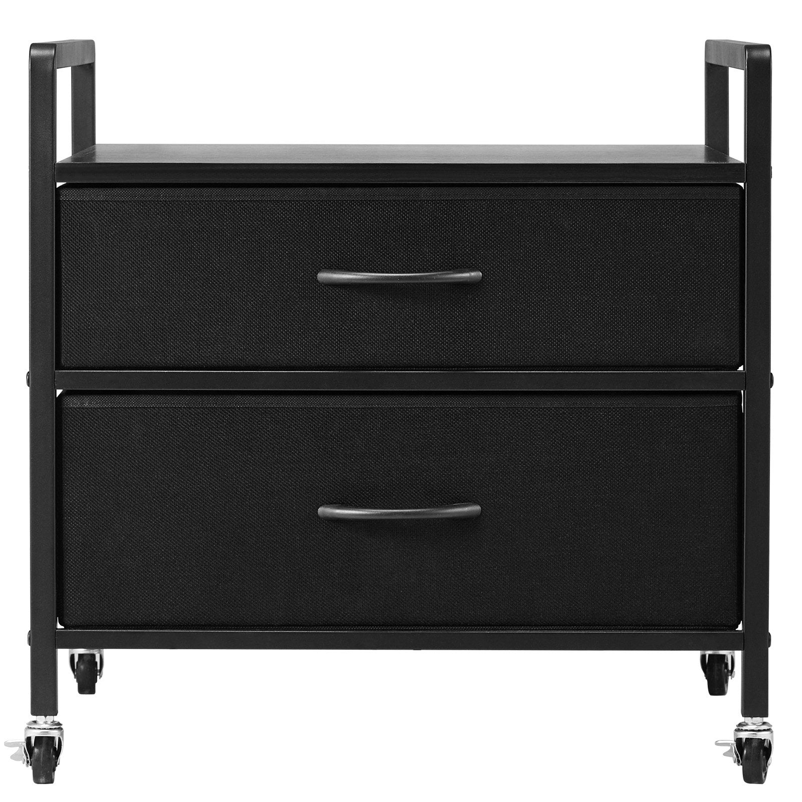 VEVOR Mini Fridge Stand with Storage 176 lbs Black Mini Fridge Table 2 Drawers