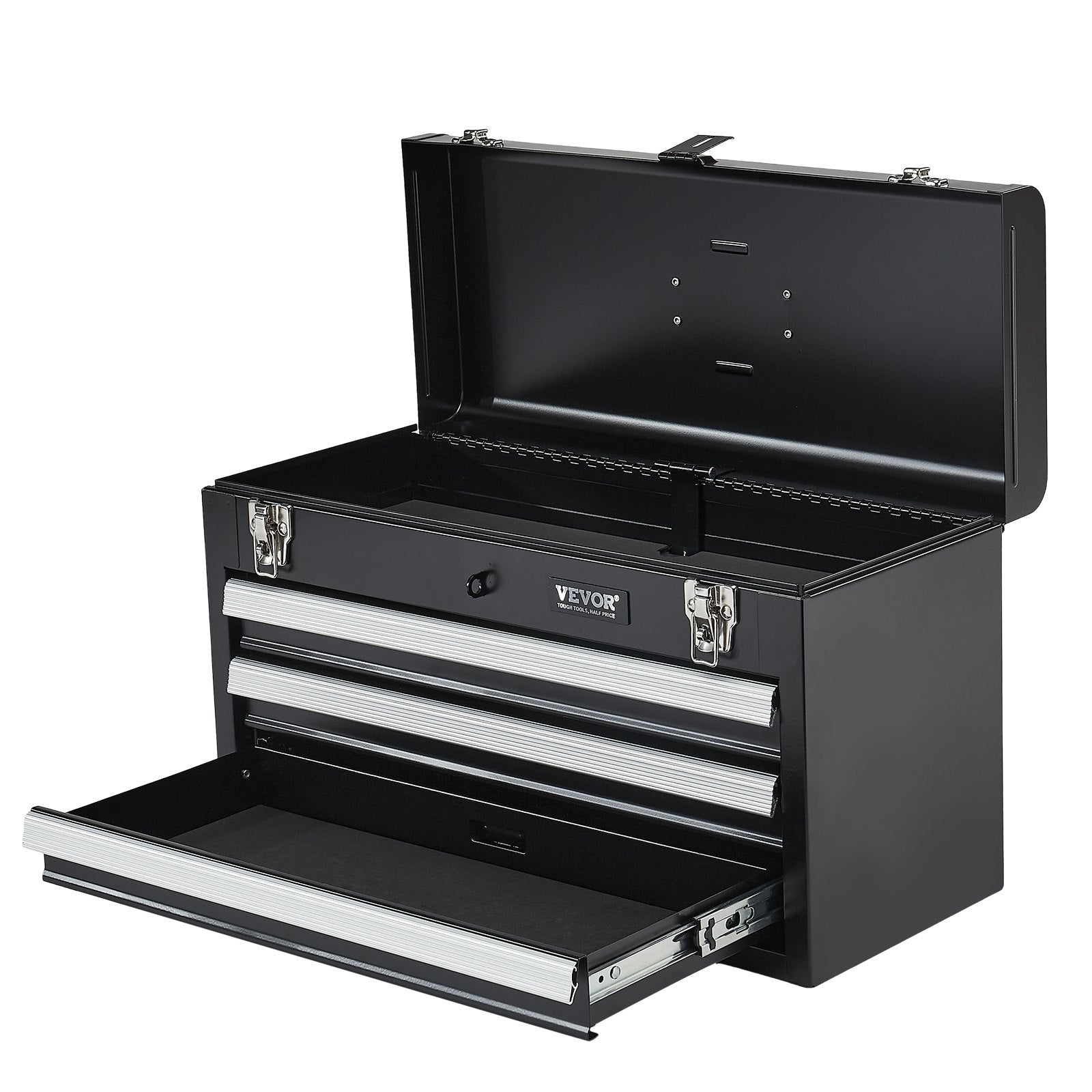 VEVOR Tool Box 20.5-inch Portable Metal Tool Box with 3 Drawers Tool Organizer