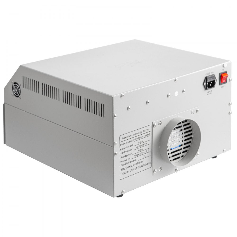 VEVOR Reflow Oven T962A 110V Reflow Soldering Machine 1500W 300 x 320 mm SMD SMT BGA Professional Automatic Infrared Heater Soldering Machine W/Smoke Exhaust Chimney Cooling Efficiency