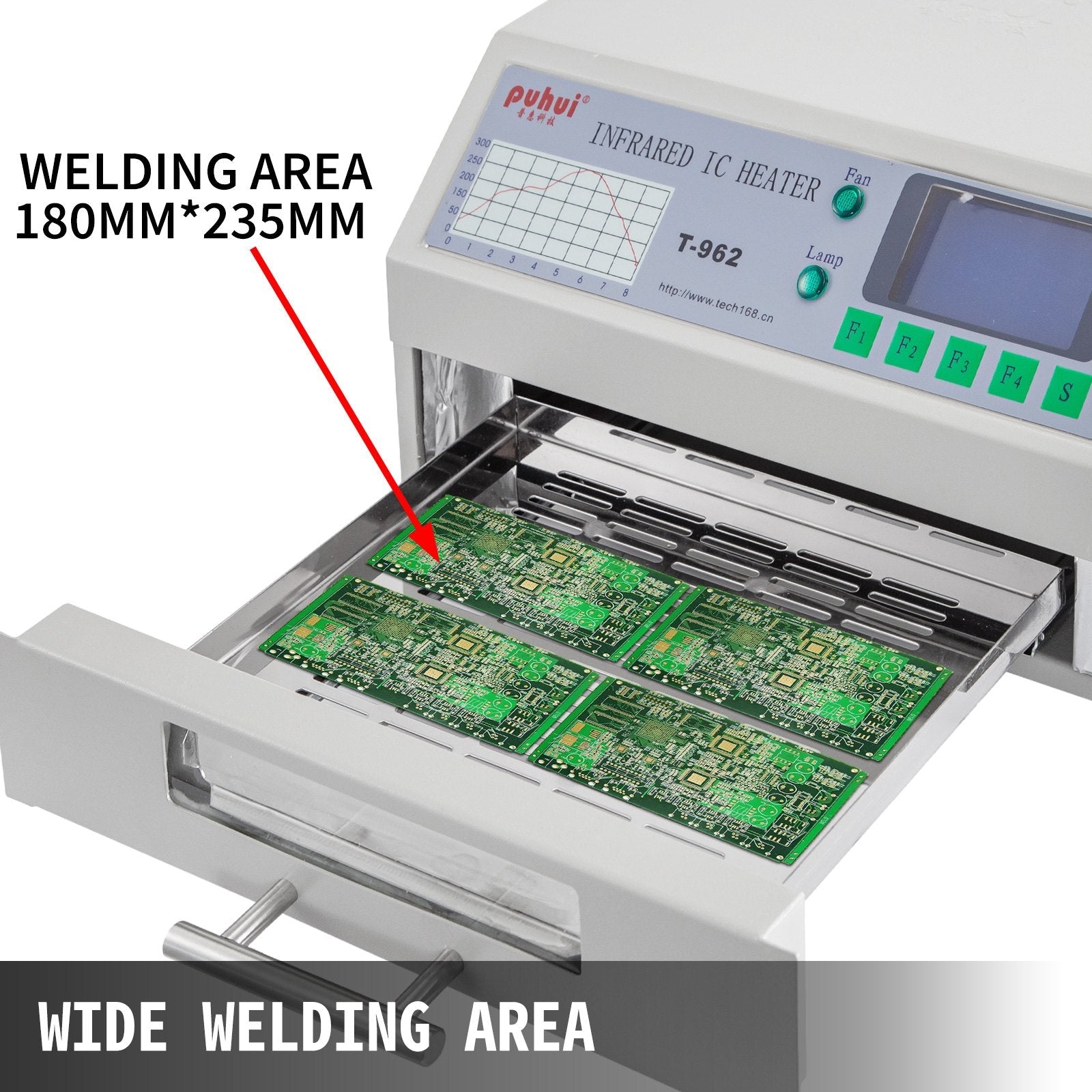 VEVOR Reflow Oven T962 110V Reflow Soldering Machine 800W 180 x 235 mm Professional Infrared Heater Soldering Machine Automatic Reflow Machine (T962 110V)
