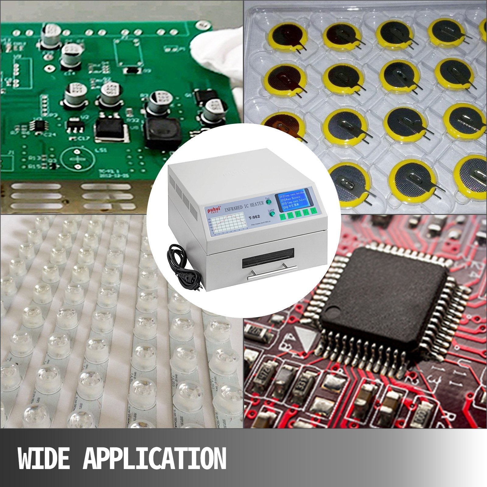 VEVOR Reflow Oven T962 110V Reflow Soldering Machine 800W 180 x 235 mm Professional Infrared Heater Soldering Machine Automatic Reflow Machine (T962 110V)