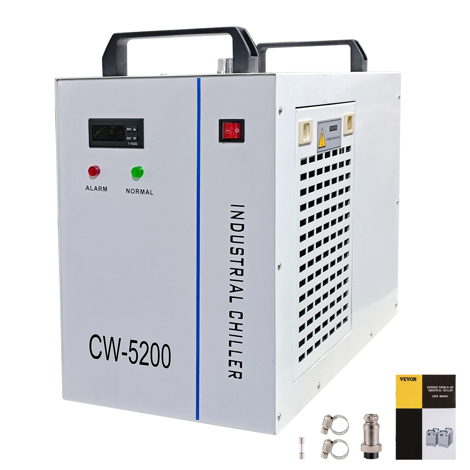 VEVOR Industrial Water Chiller CW5200DG, 8.5L 1400W 0.93HP Water Cooler Cools 5200 BTU/Hour Thermolysis Water Chiller for CO2 130 to 150W Laser Engraving & Cutting Machines