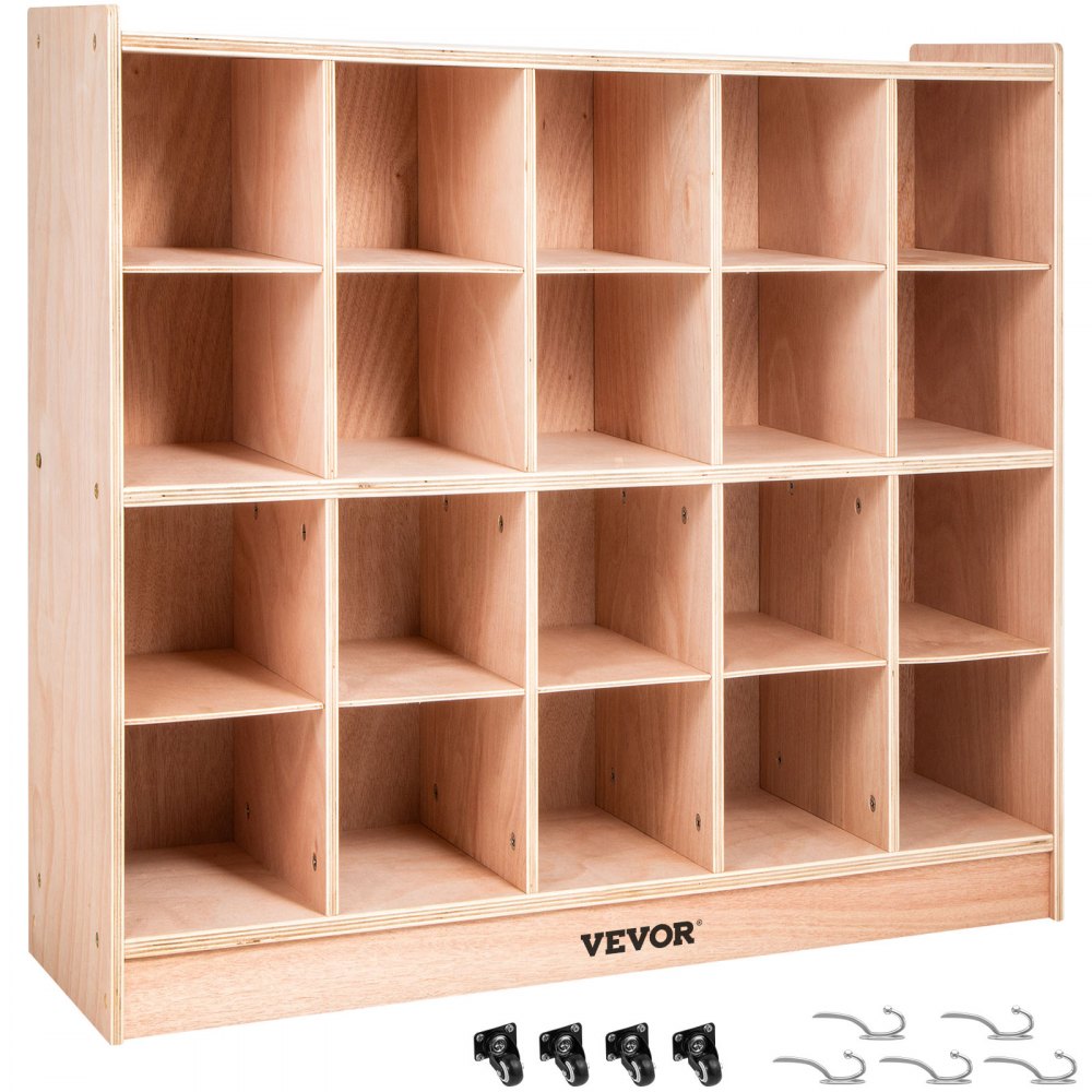 VEVOR Cubby Tray Storage Cabinet 20 Section Cubby Storage Shelf 4x5 Home Daycare