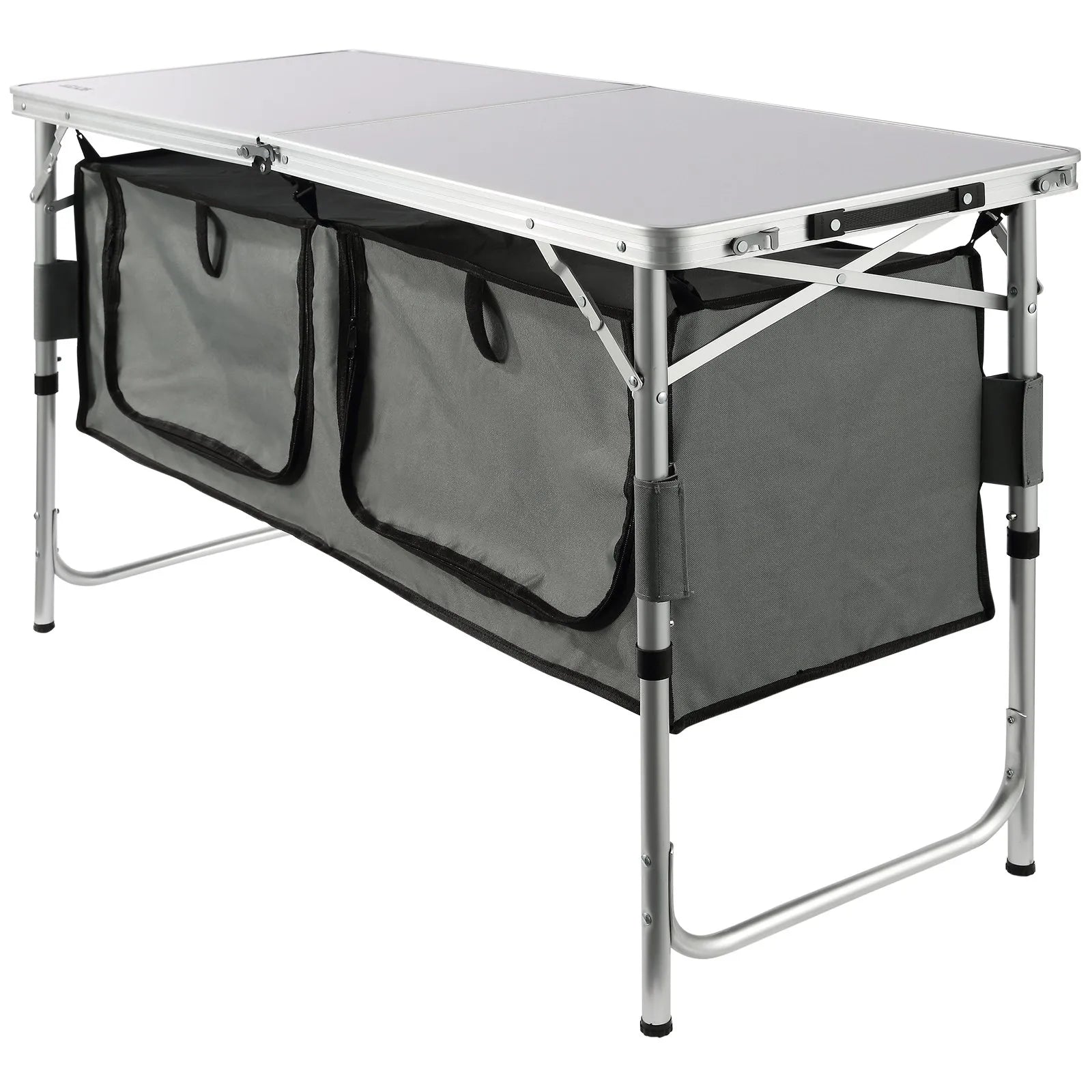 Camping Kitchen Table – Folding Outdoor Cook Station with Storage & Carry Bag
