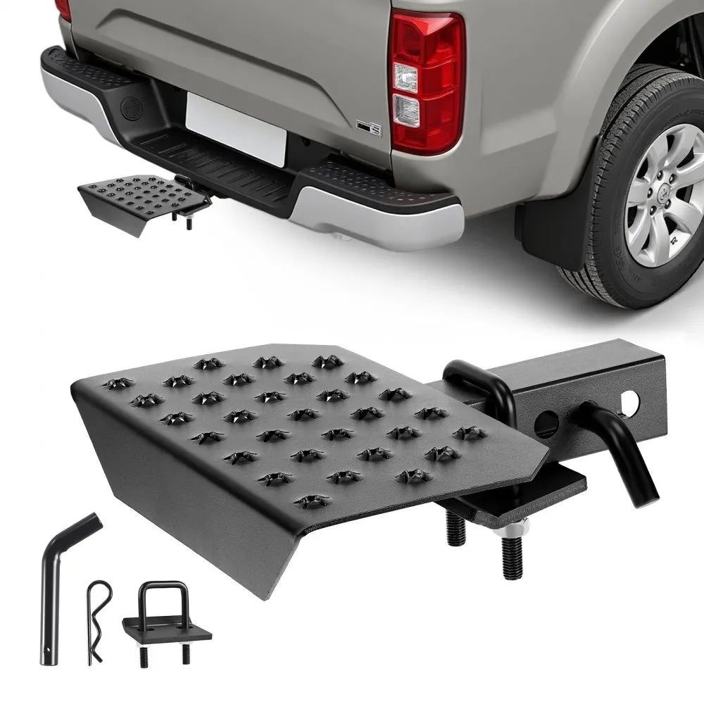 Universal Hitch Step for 2-Inch Receiver, Heavy-Duty Rear Bumper Protector with Non-Slip Platform, 350 lb Capacity