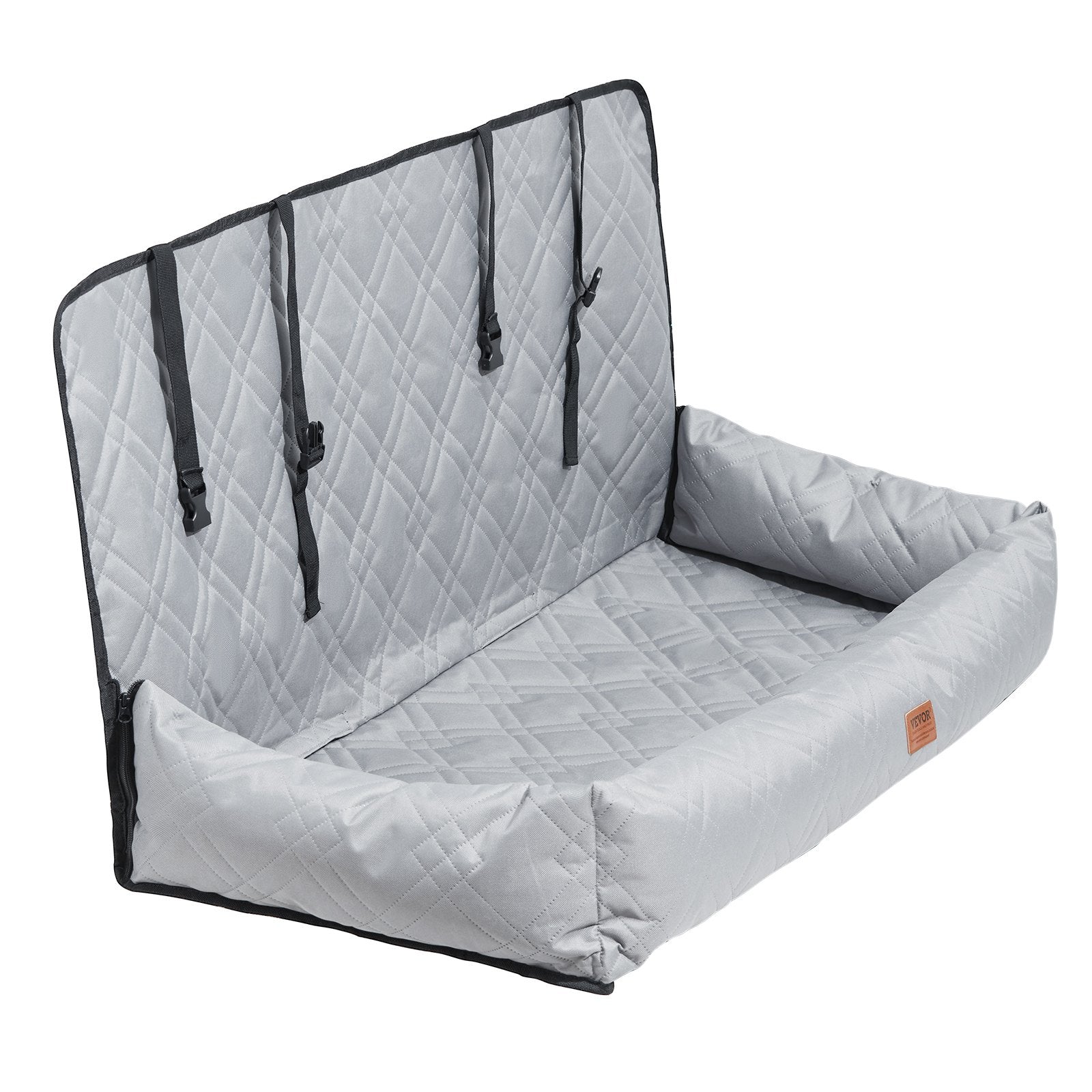 VEVOR Dog Booster Car Seat Pet Car Seat for Medium Large Dog up to 100 lbs Gray