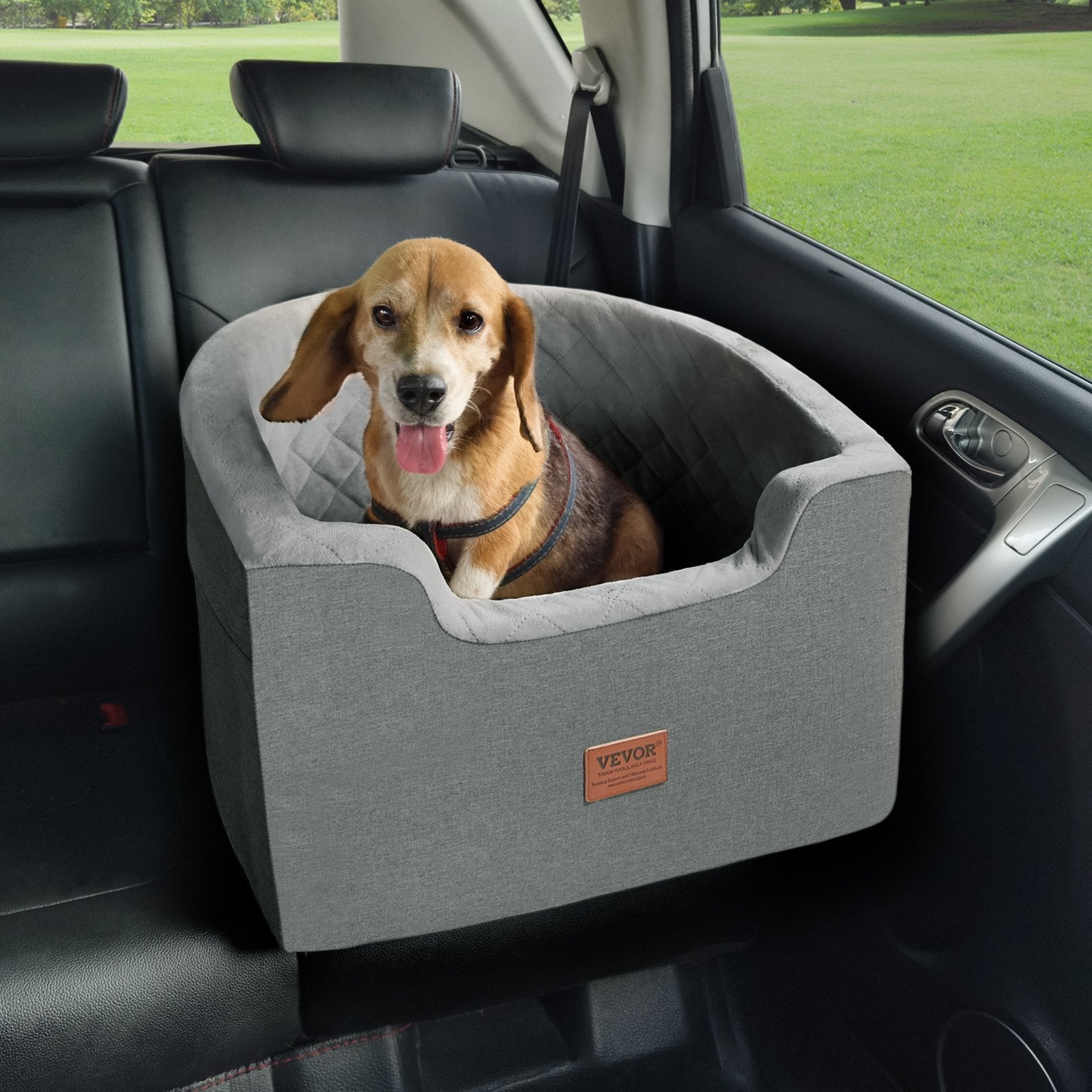 VEVOR Dog Booster Car Seat Pet Car Seat for Small Medium Dog up to 55 lbs Gray