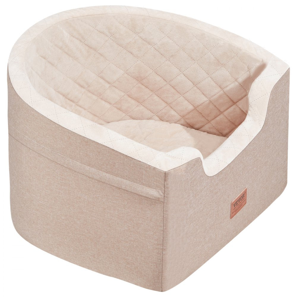 VEVOR Dog Booster Car Seat Pet Car Seat for Small Medium Dog up to 55 lbs Brown