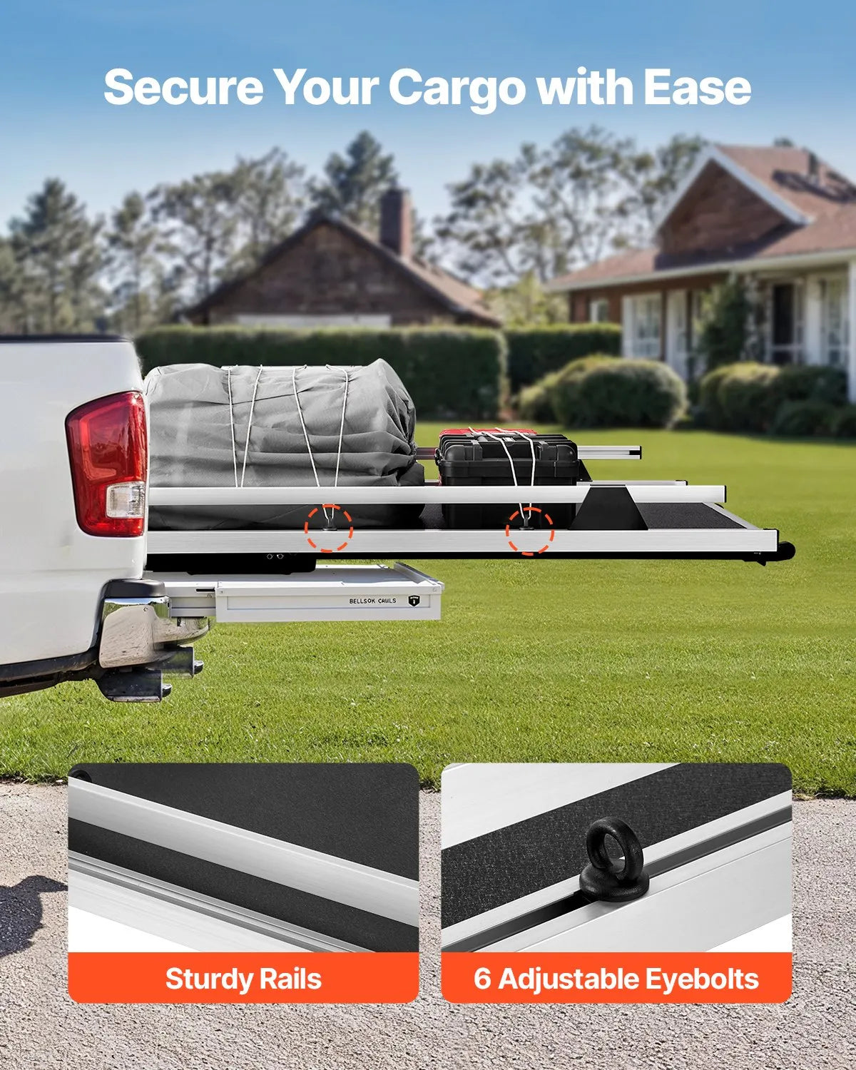 75" x 48" Sliding Truck Bed Organizer with Pull-Out Storage Tray, 1,000 lb Capacity
