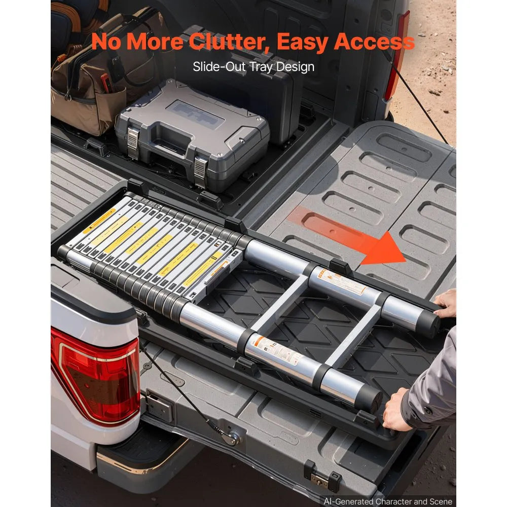 Slide-Out Truck Bed Cargo Tray, 500 lb Capacity, Heavy-Duty Sliding Truck Bed Organizer for Pickup Trucks with Beds 5 ft or Shorter