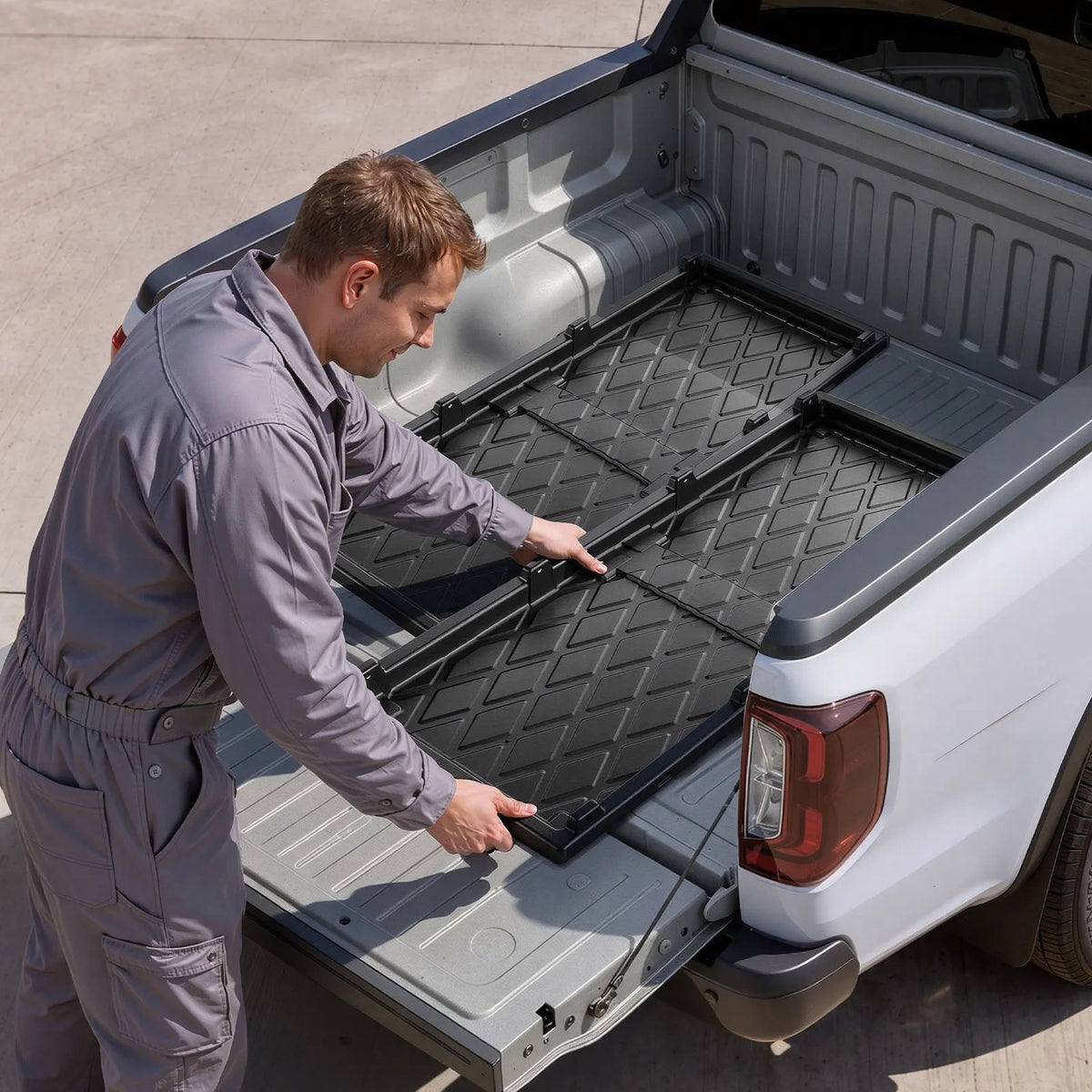 Slide-Out Truck Bed Cargo Tray, 500 lb Capacity, Heavy-Duty Sliding Truck Bed Organizer for Pickup Trucks with Beds 5 ft or Shorter