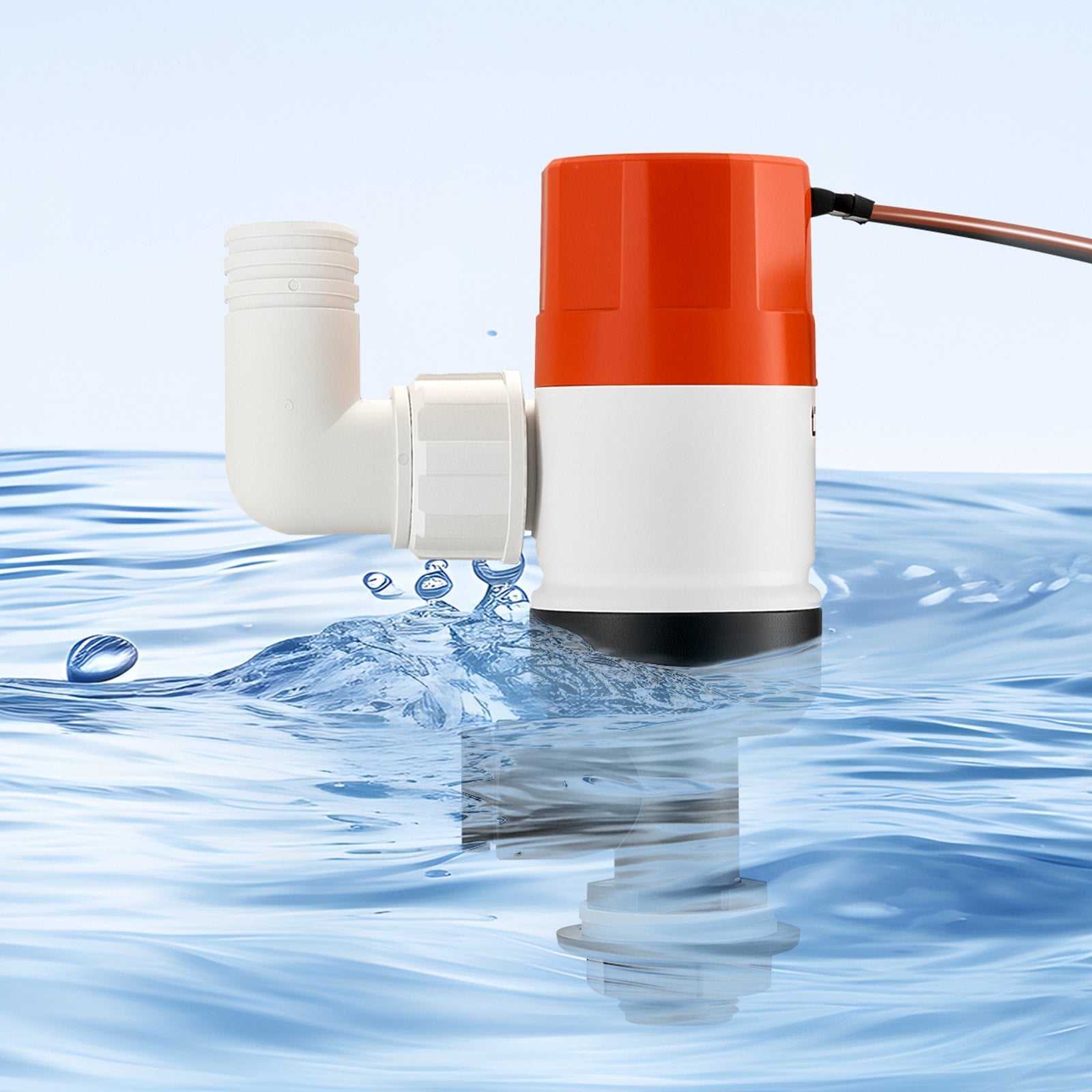 VEVOR Livewell Pump for Boat 12V 1100GPH Livewell Aerator Pump Straight 2 Inlets