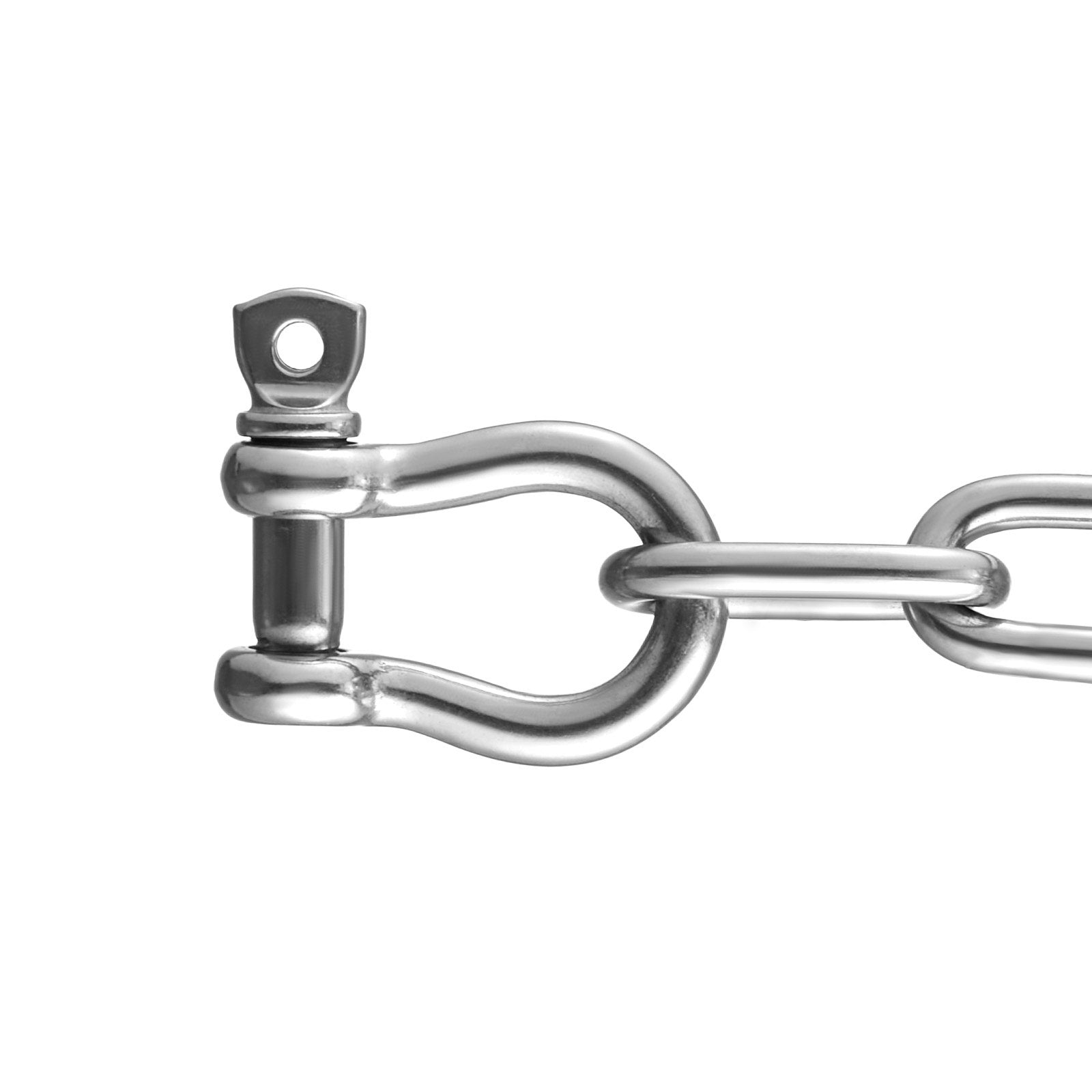 VEVOR Boat Anchor Chain Stainless Steel Lead Chain 1/4" x 4' with Two Shackles