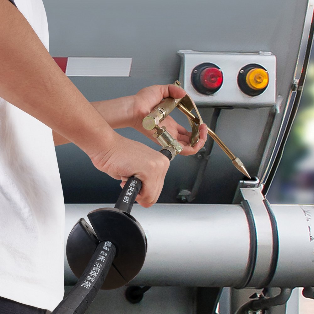 VEVOR Fuel Hose Reel, 1/4" x 50', Extra Long Retractable Grease Hose Reel, Spring Driven Auto Swivel Rewind, Heavy-Duty Carbon Steel Construction with Hose for Auto Repair, Heavy Industries, 5800 PSI