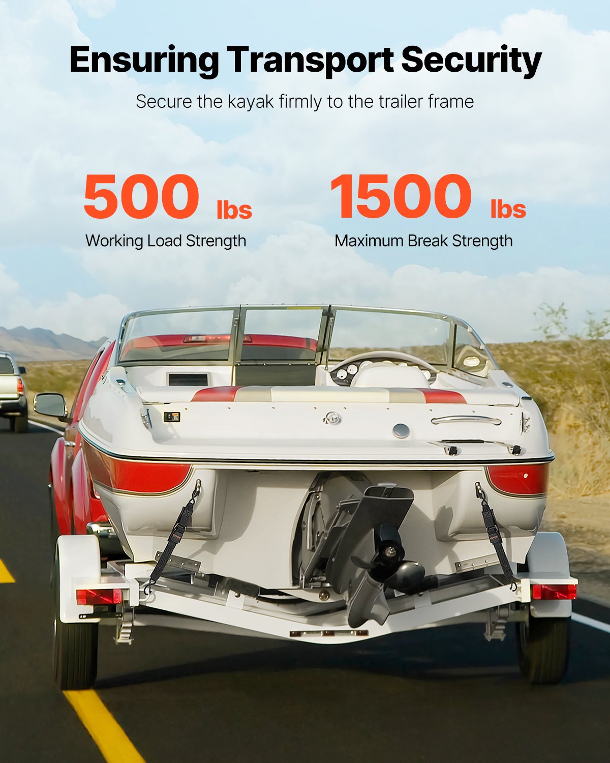 VEVOR Retractable Ratchet Straps Tie Down Straps 2 in x 2 ft for Boat (2 Pack)