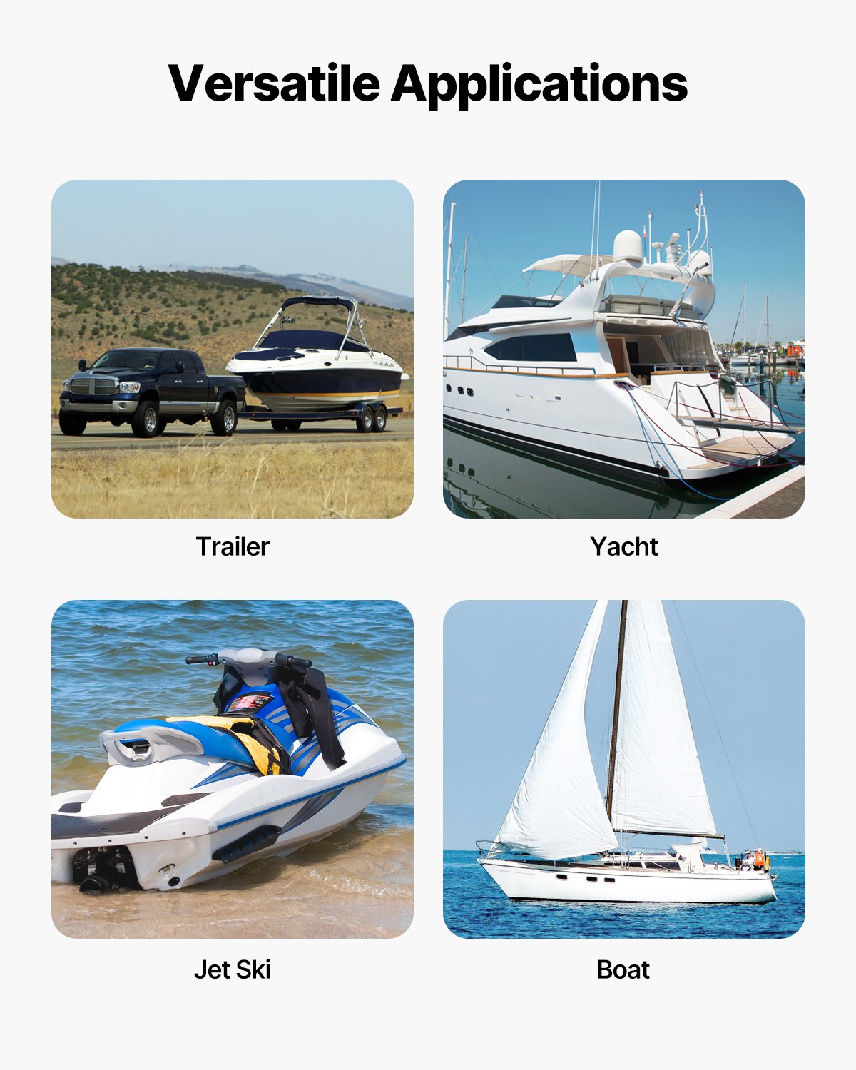 VEVOR Retractable Ratchet Straps Tie Down Straps 2 in x 2 ft for Boat (2 Pack)