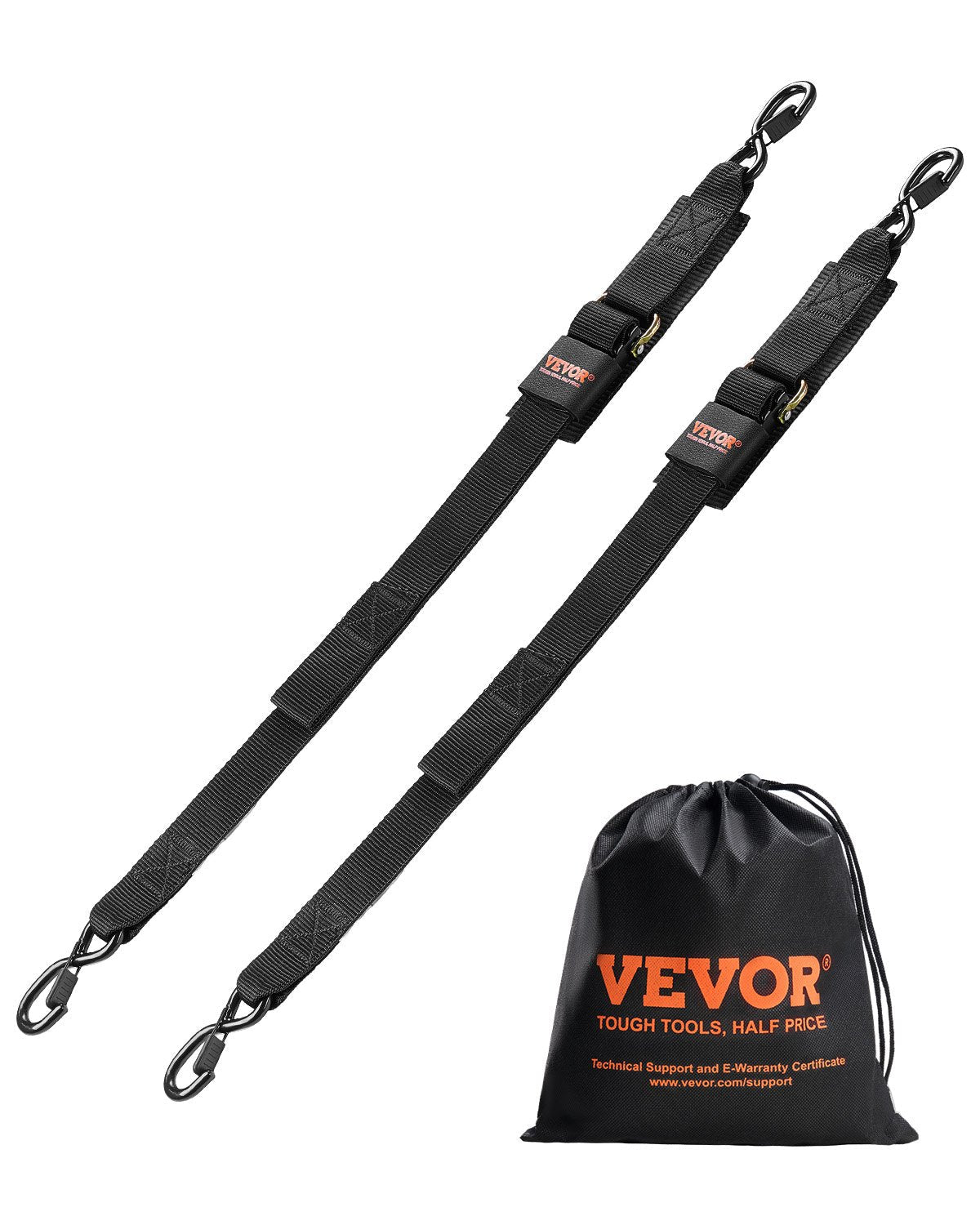 VEVOR Retractable Ratchet Straps Tie Down Straps 2 in x 4 ft for Boat (2 Pack)