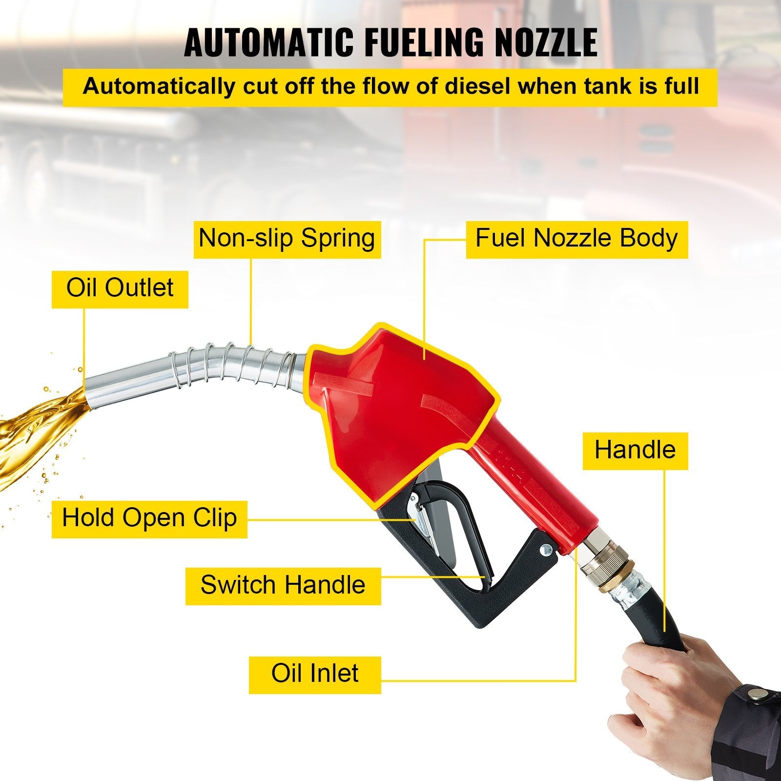 VEVOR Portable Diesel Tank, 116 Gallon Capacity, Diesel Fuel Tank with 12V Electric Transfer Pump, Polyethylene Diesel Transfer Tank for Easy Fuel Transportation, Red