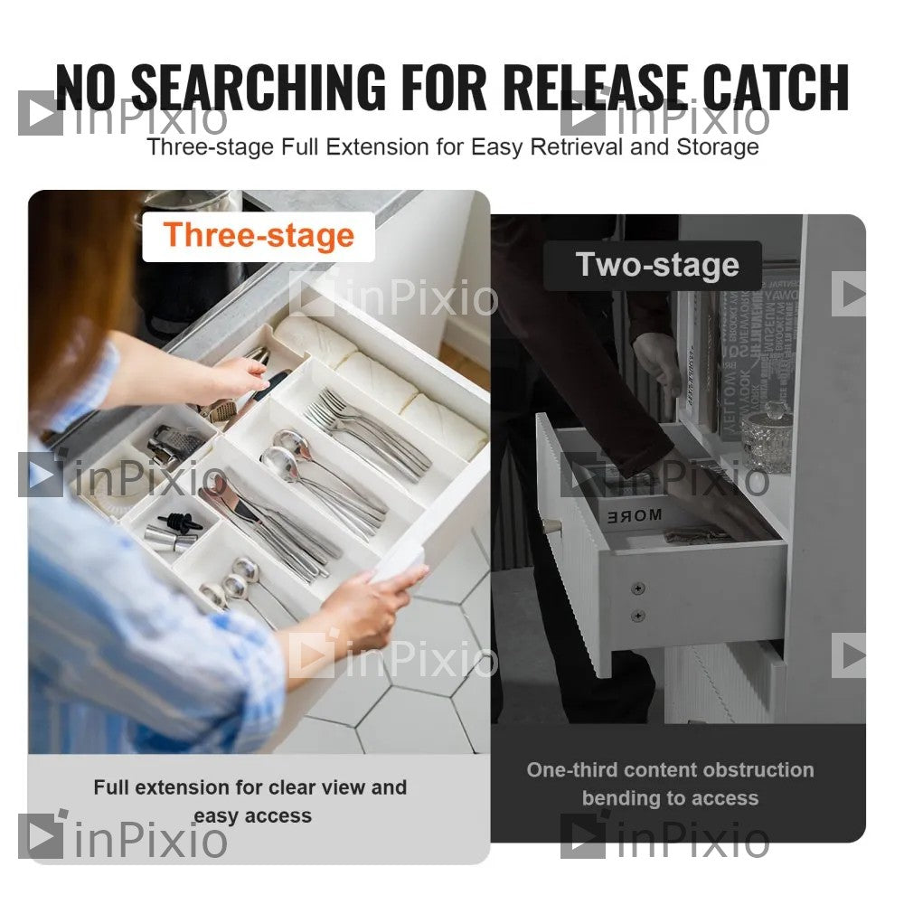 6 Pairs of 22 Inch Drawer Slides Side Mount Rails, Heavy Duty Full Extension Steel Track, Soft-Close Noiseless Guide Glides Cabinet Kitchen Runners with Ball Bearing, 100 Lbs Load Capacity