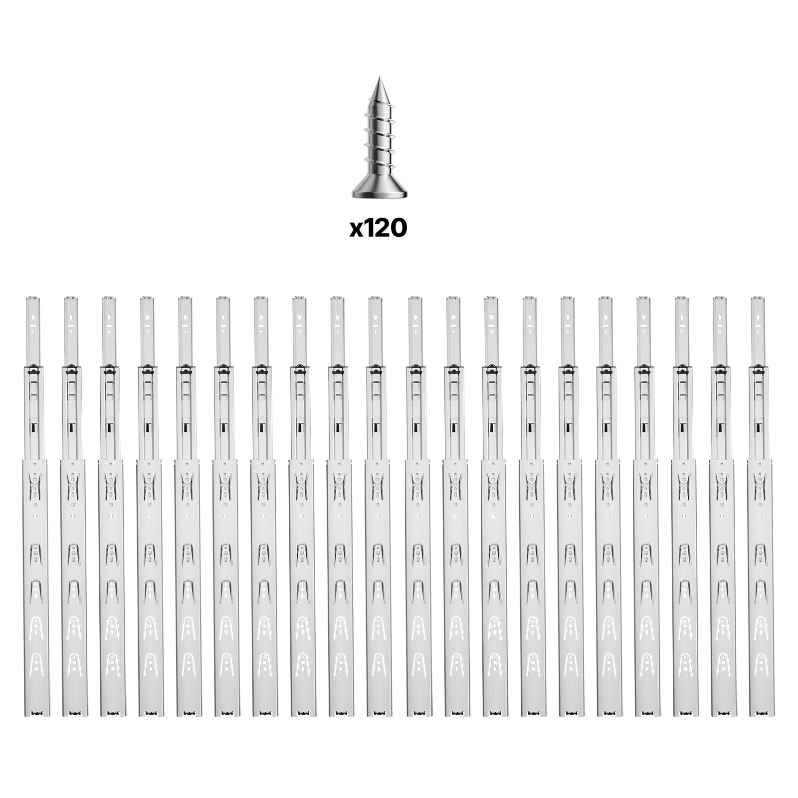 VEVOR Drawer Cabinet Slides Side Mount 18 inch 10 Pairs 100 LB Load Replacement