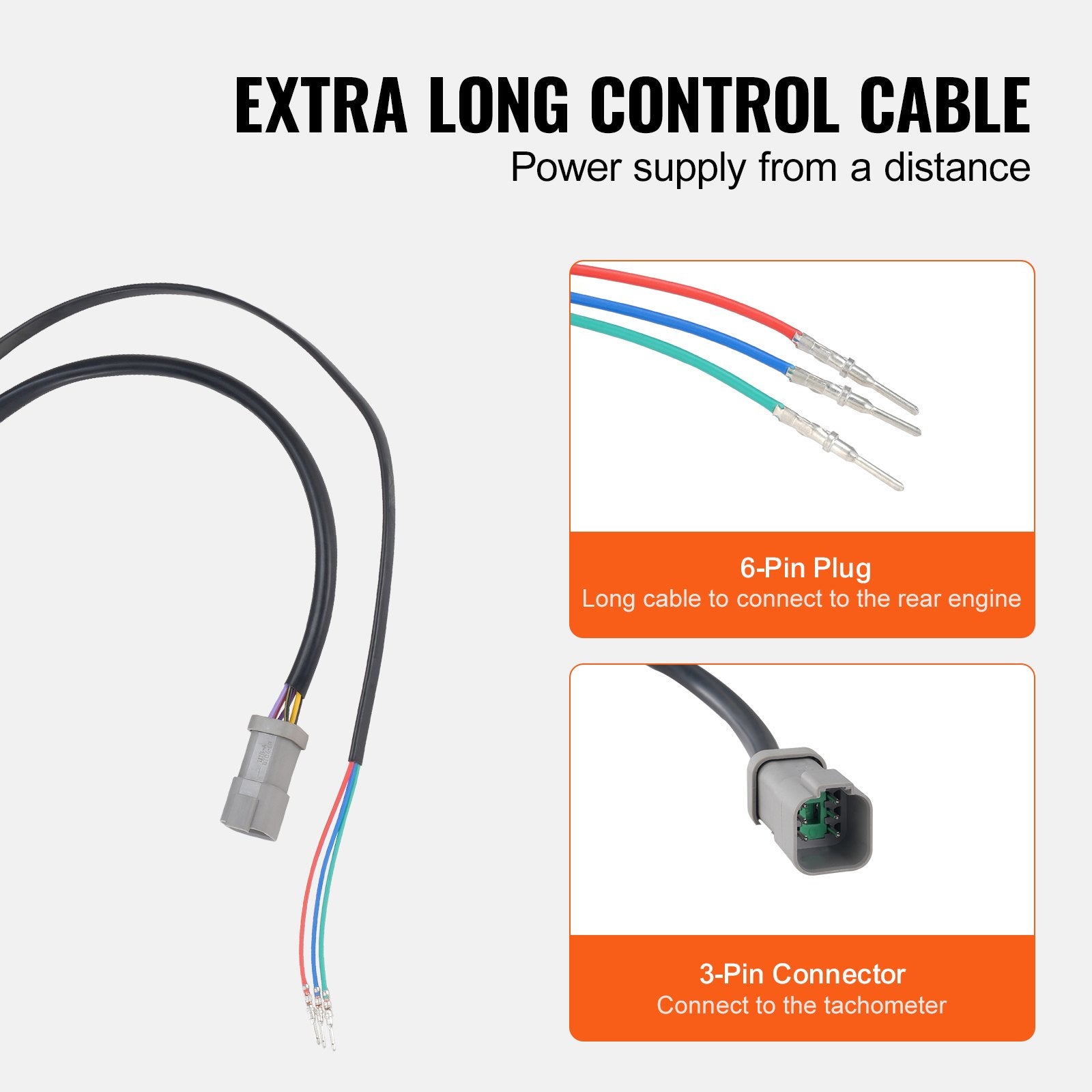 VEVOR Boat Throttle Control, 5006180 Side-Mounted Outboard Remote Control Box for Evinrude Johnson, Marine Throttle Control Box with Power Trim Switch and Lanyard