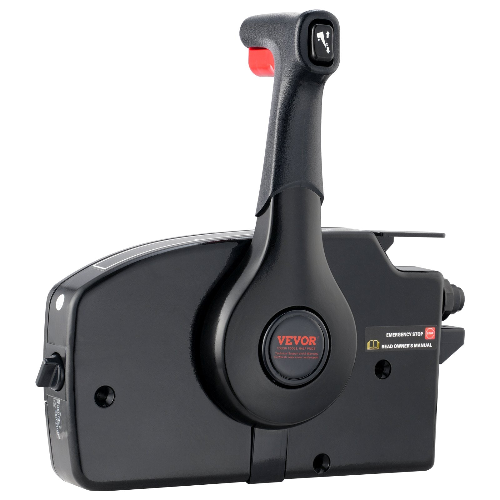 VEVOR Boat Throttle Control, 881170A15 Side-Mounted Outboard Remote Control Box for Mercury PT 2-Stroke, Marine Throttle Control Box with Power Trim Switch, 16.3 ft Harness 8+4 Pin, and Lanyard