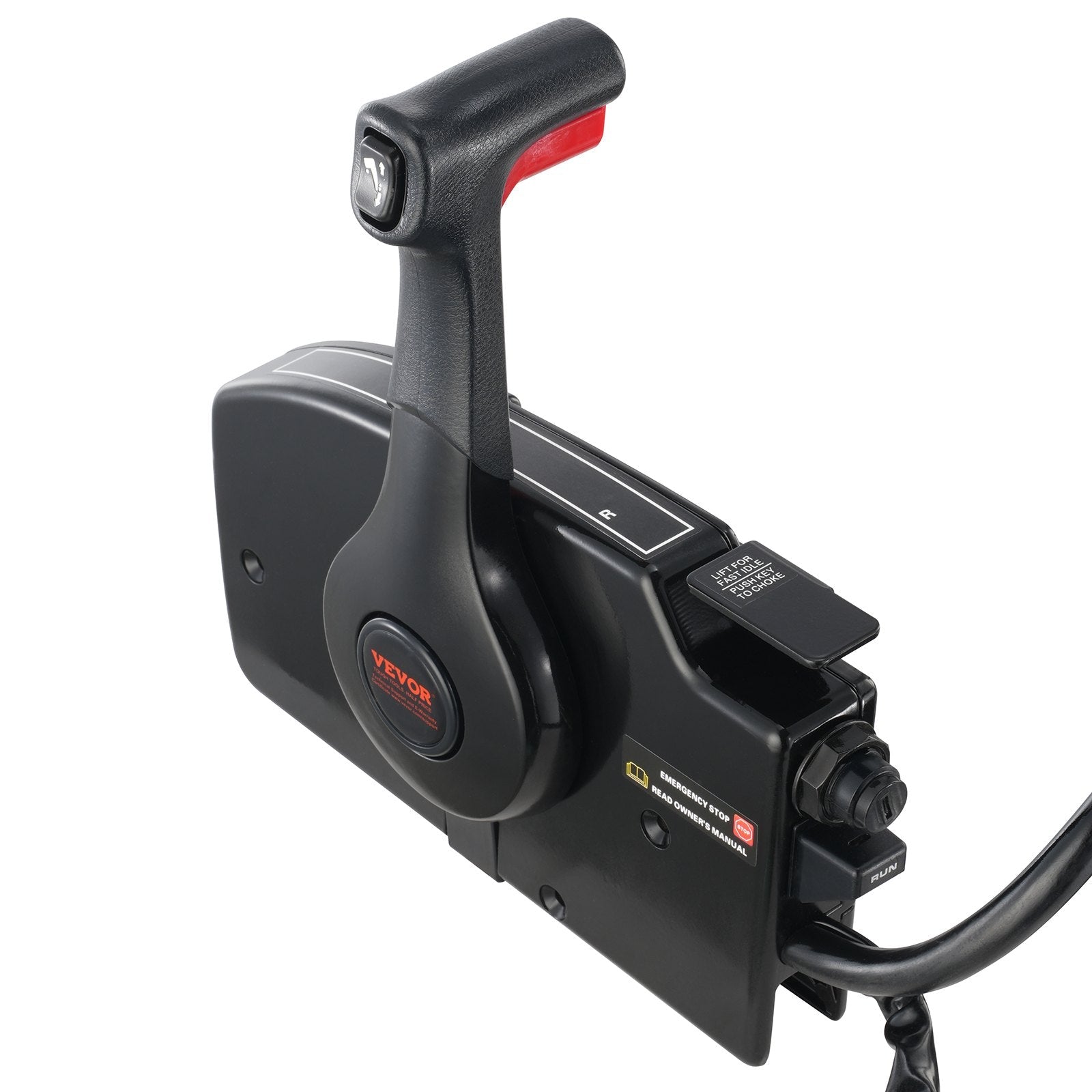 VEVOR Boat Throttle Control, 881170A15 Side-Mounted Outboard Remote Control Box for Mercury PT 2-Stroke, Marine Throttle Control Box with Power Trim Switch, 16.3 ft Harness 8+4 Pin, and Lanyard