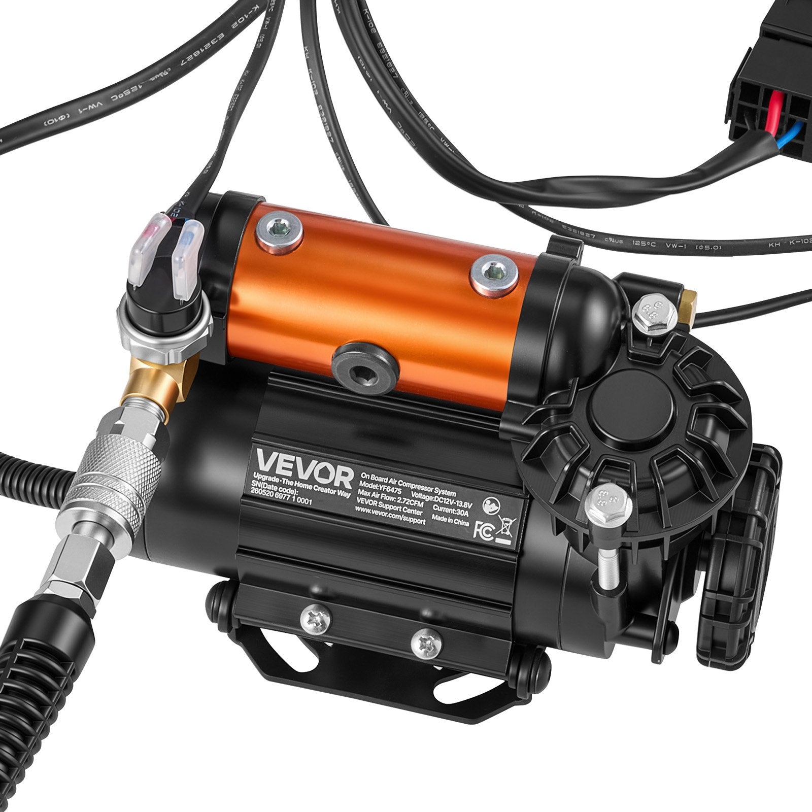 12V 0.5HP Portable Air Compressor 210 PSI – Heavy-Duty Off-Road Tire Inflator with 19 ft Hose