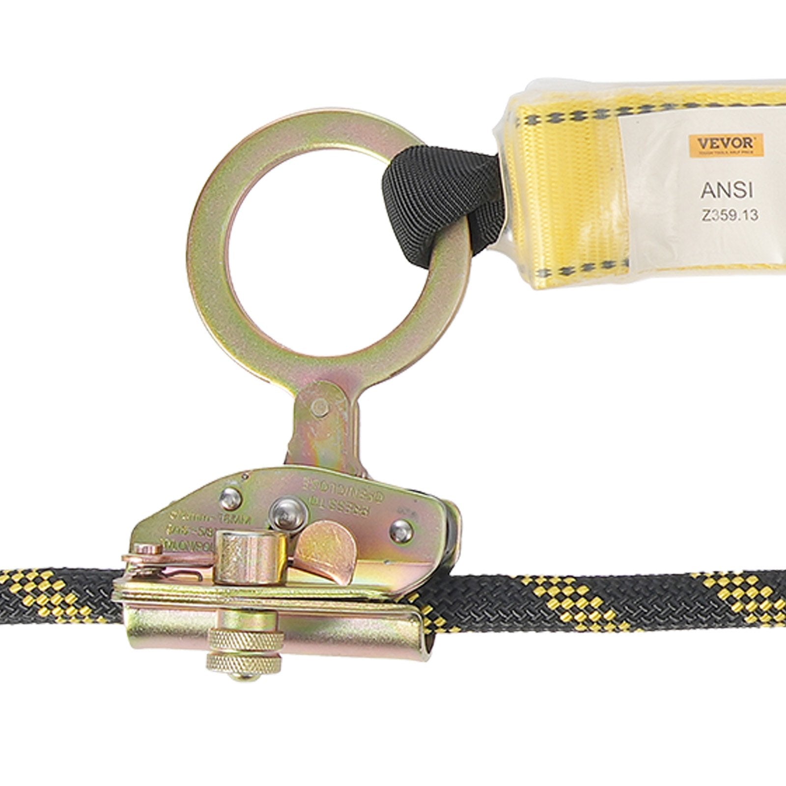 VEVOR Vertical Lifeline 150ft (45.7m) Outdoor Climbing Rope Black & Yellow