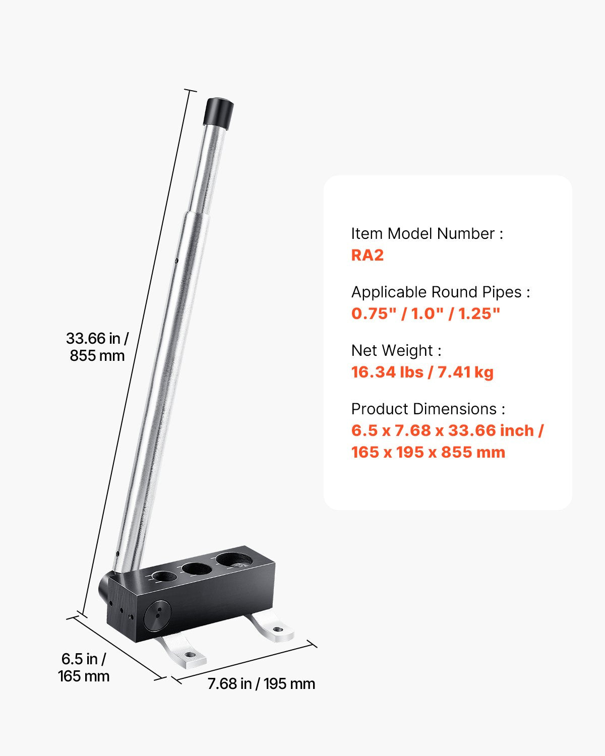 VEVOR Pipe Notcher Tubing and Pipe Notcher for 0.75/1.0/1.25-inch Pipes Notching