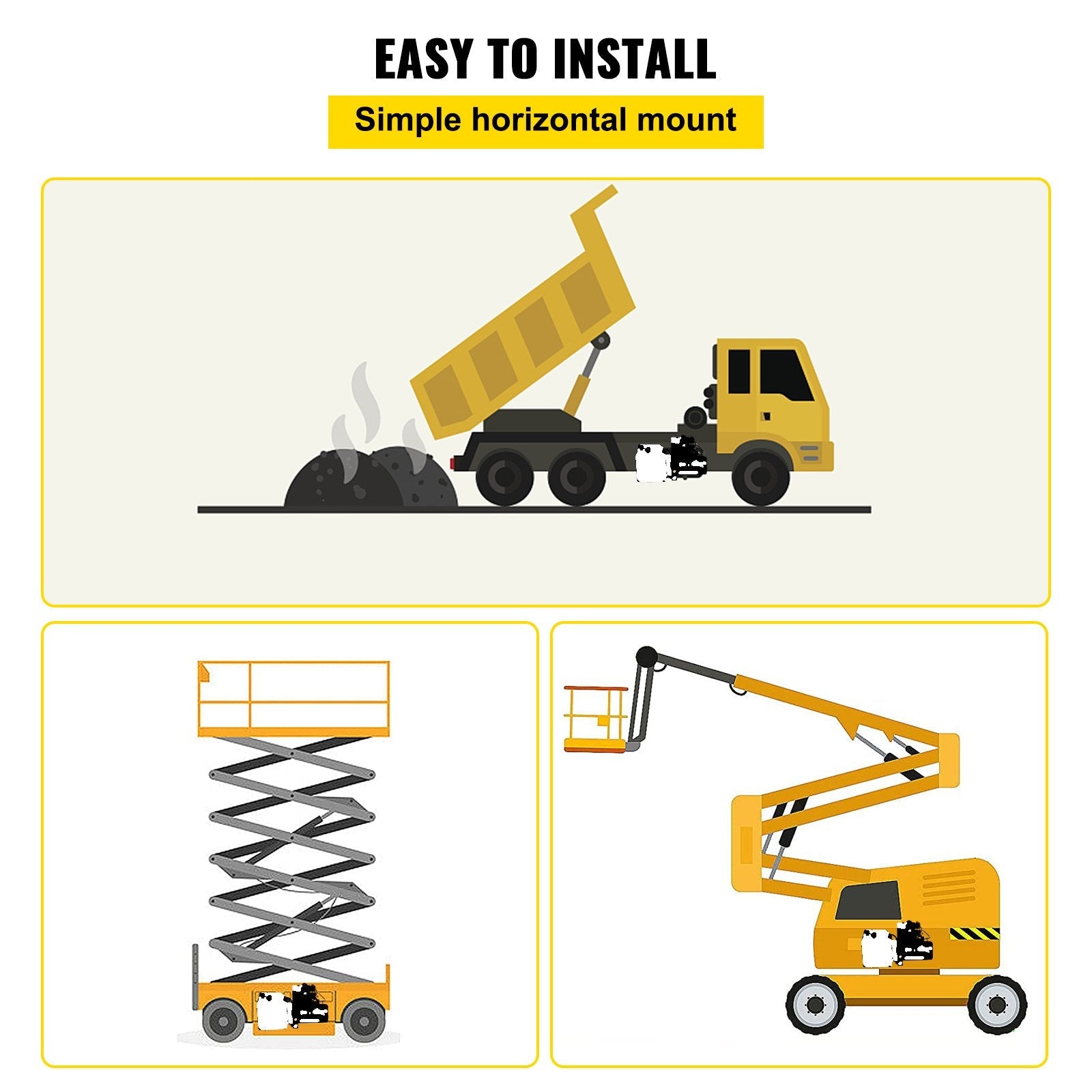 VEVOR Hydraulic Power Unit 6 Way 6 Quart Hydraulic Pump Double Acting Hydraulic Power Unit 12V DC Dump Trailer Car Remote with Plastic Oil Reservoir (Plastic, Double Acting)