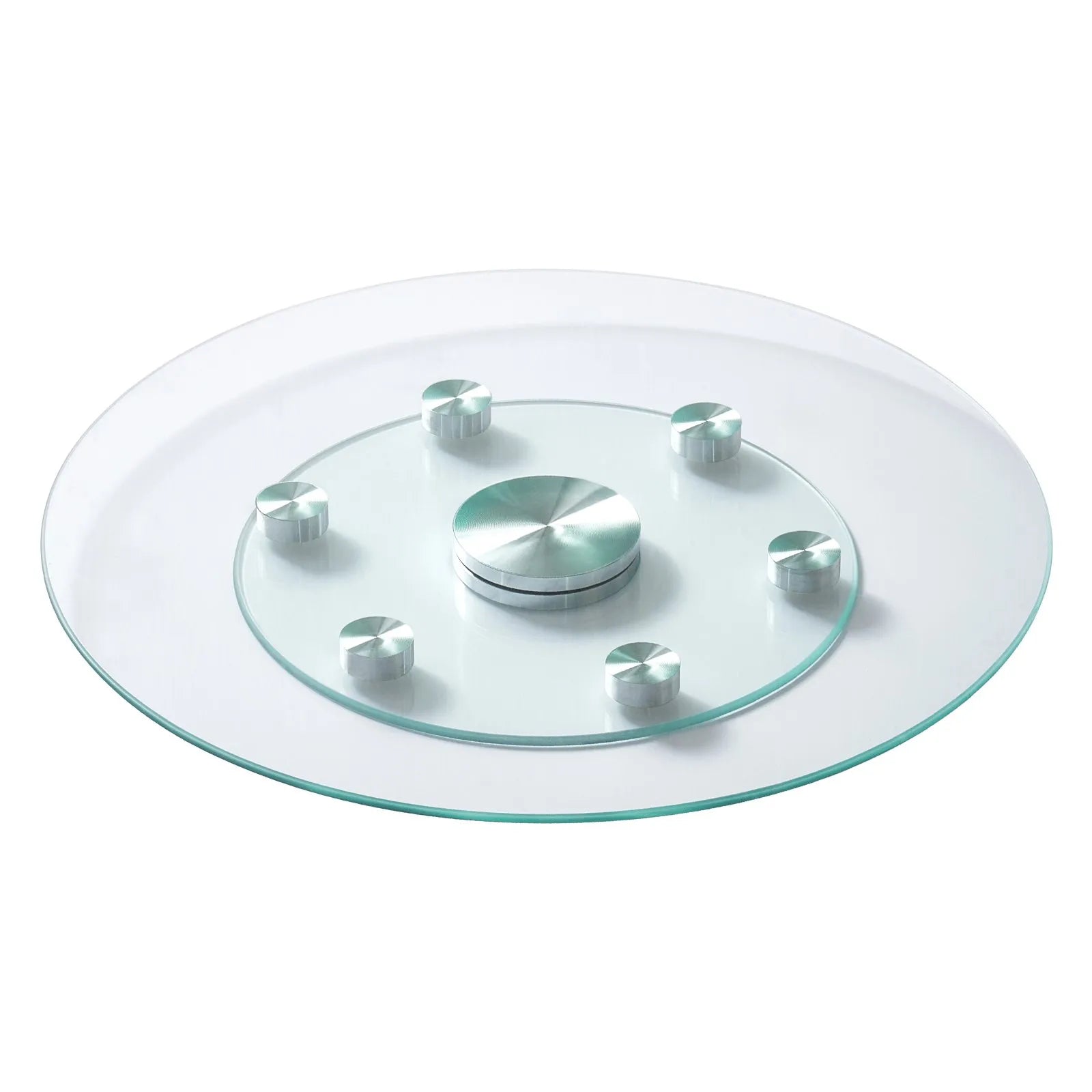 VEVOR Glass Lazy Susan Turntable Dining Table Centerpiece 24 in Rotating Tray