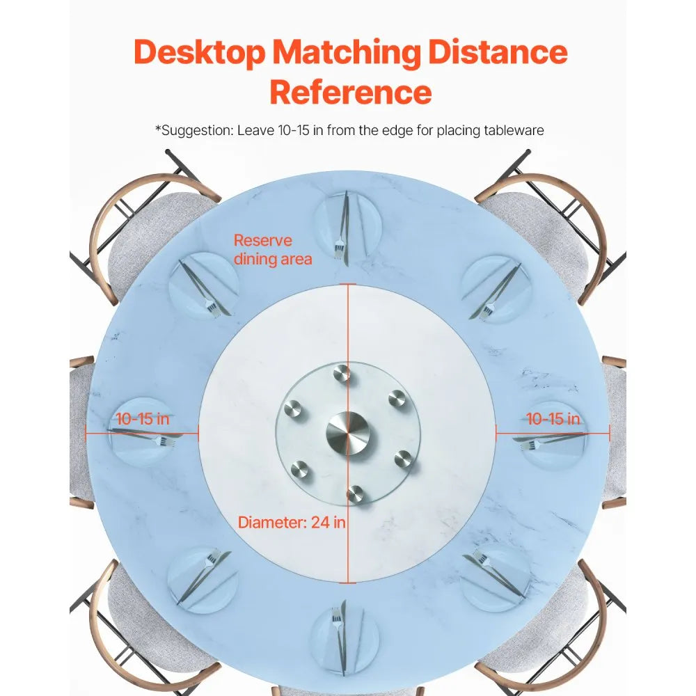 VEVOR Glass Lazy Susan Turntable Dining Table Centerpiece 30 in Rotating Tray