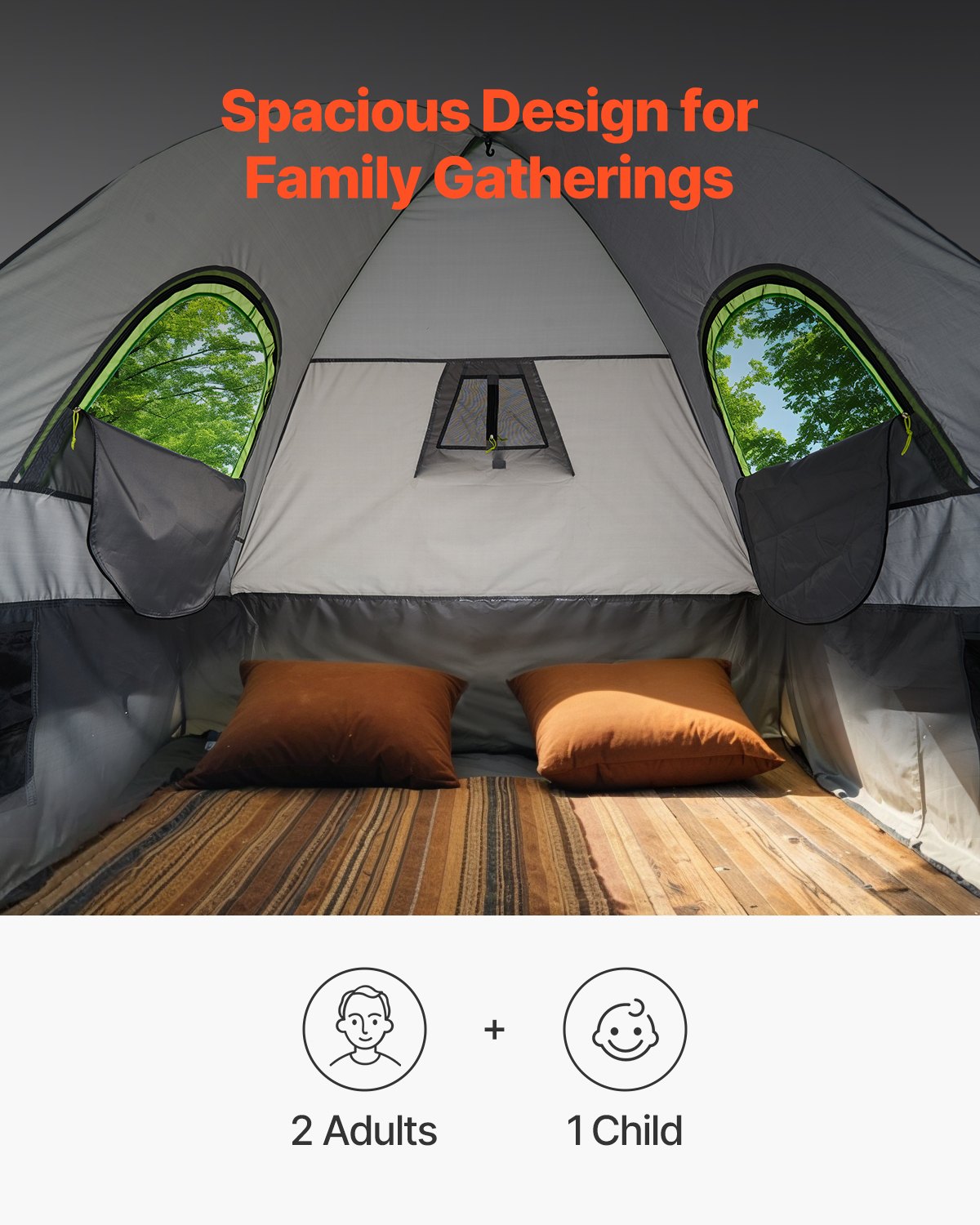 VEVOR Truck Tent 6.4-6.7ft Waterproof PU2000 Truck Bed Camping Tent 2-3 Person